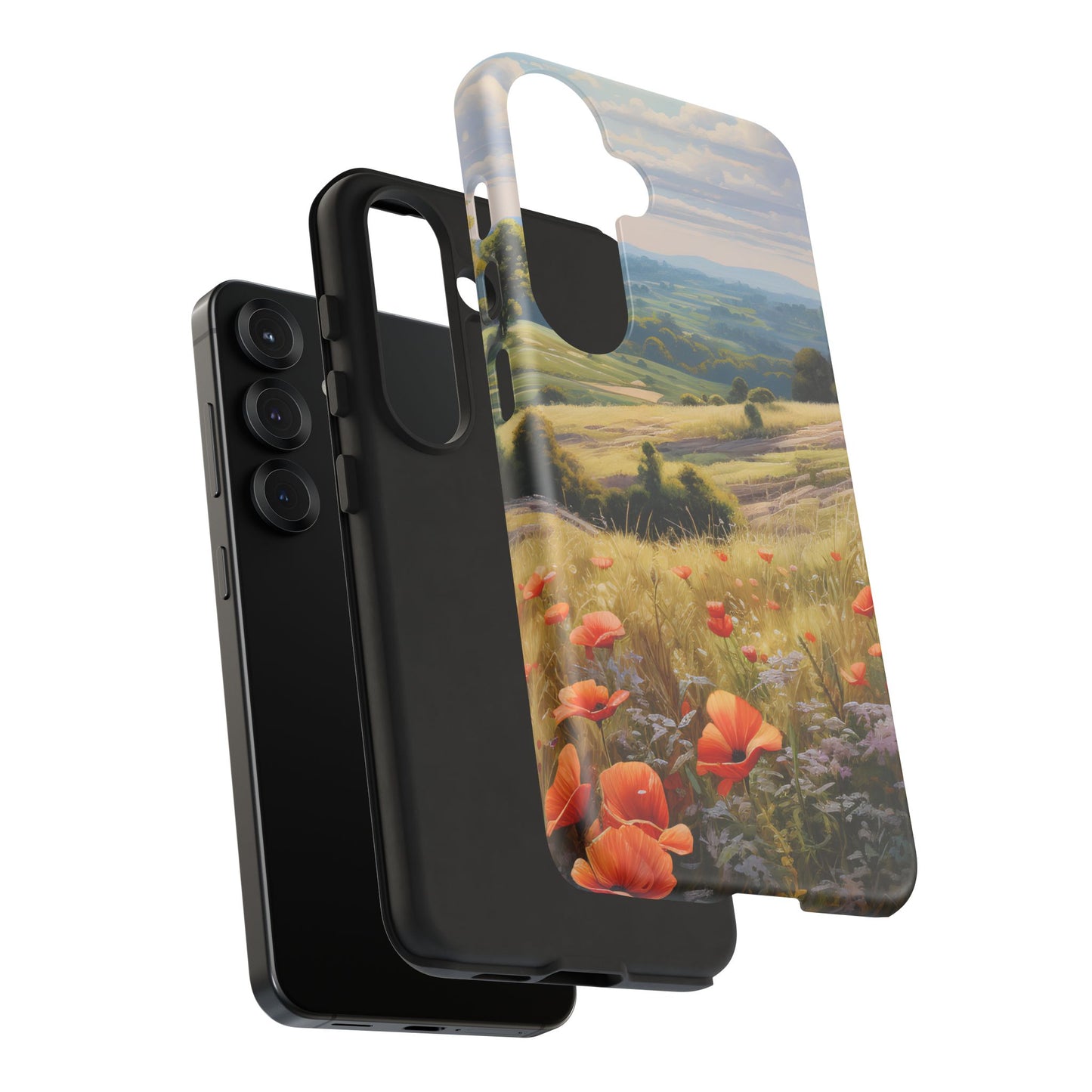 Phone Case with Beautiful Poppy Field Design