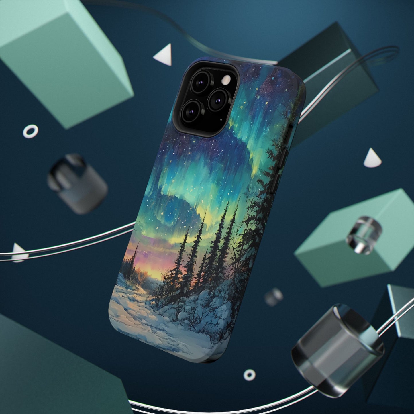 Aurora Borealis Impact-Resistant Phone Case - Durable Protection with Stunning Northern Lights Design