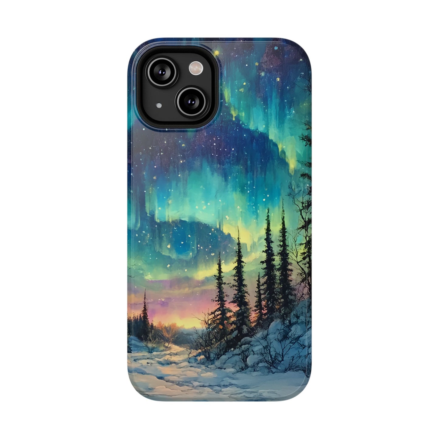 Aurora Borealis Impact-Resistant Phone Case - Durable Protection with Stunning Northern Lights Design