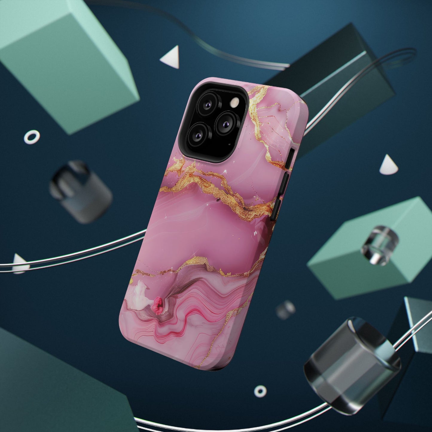 Elegant Marble Phone Case - Pink & Gold