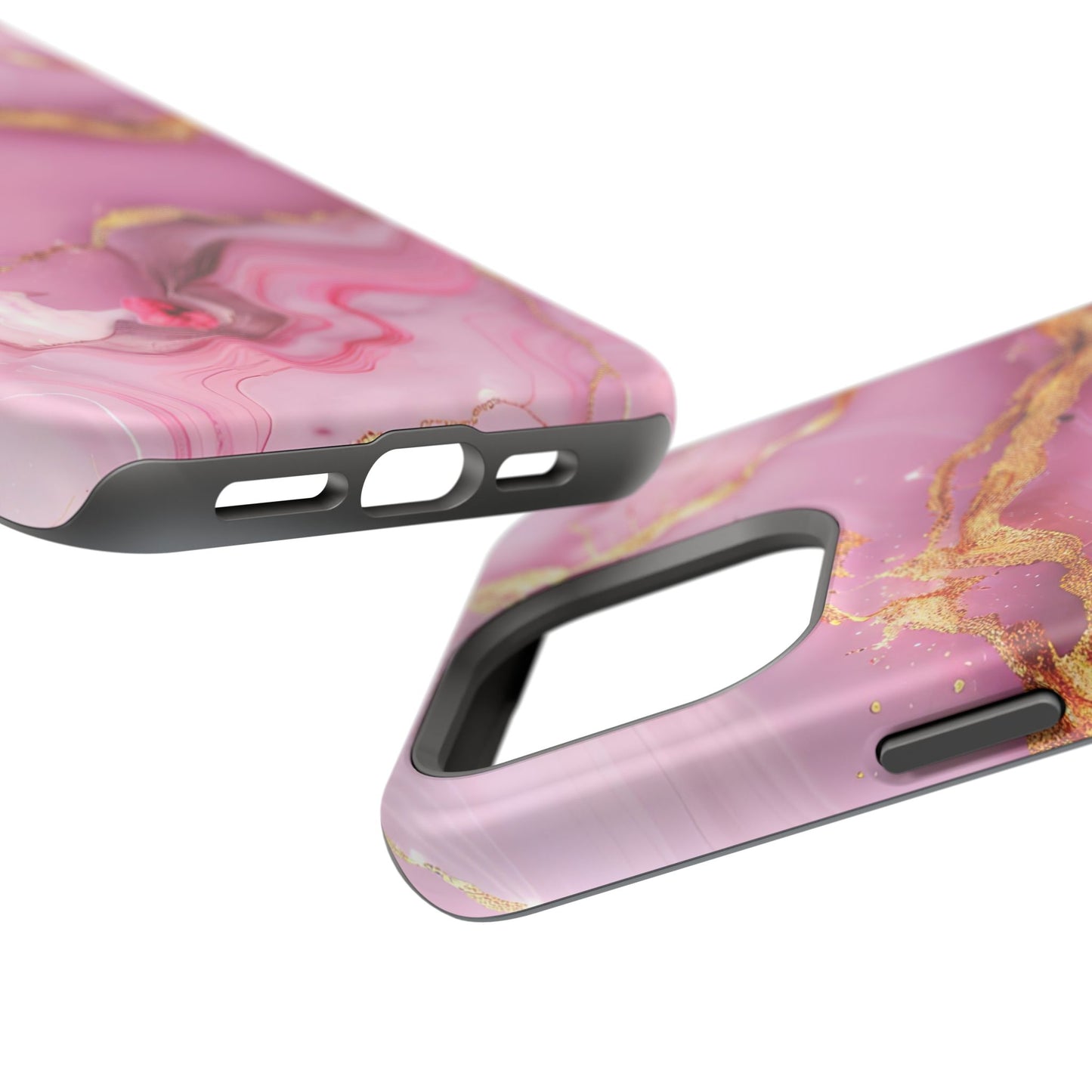 Elegant Marble Phone Case - Pink & Gold