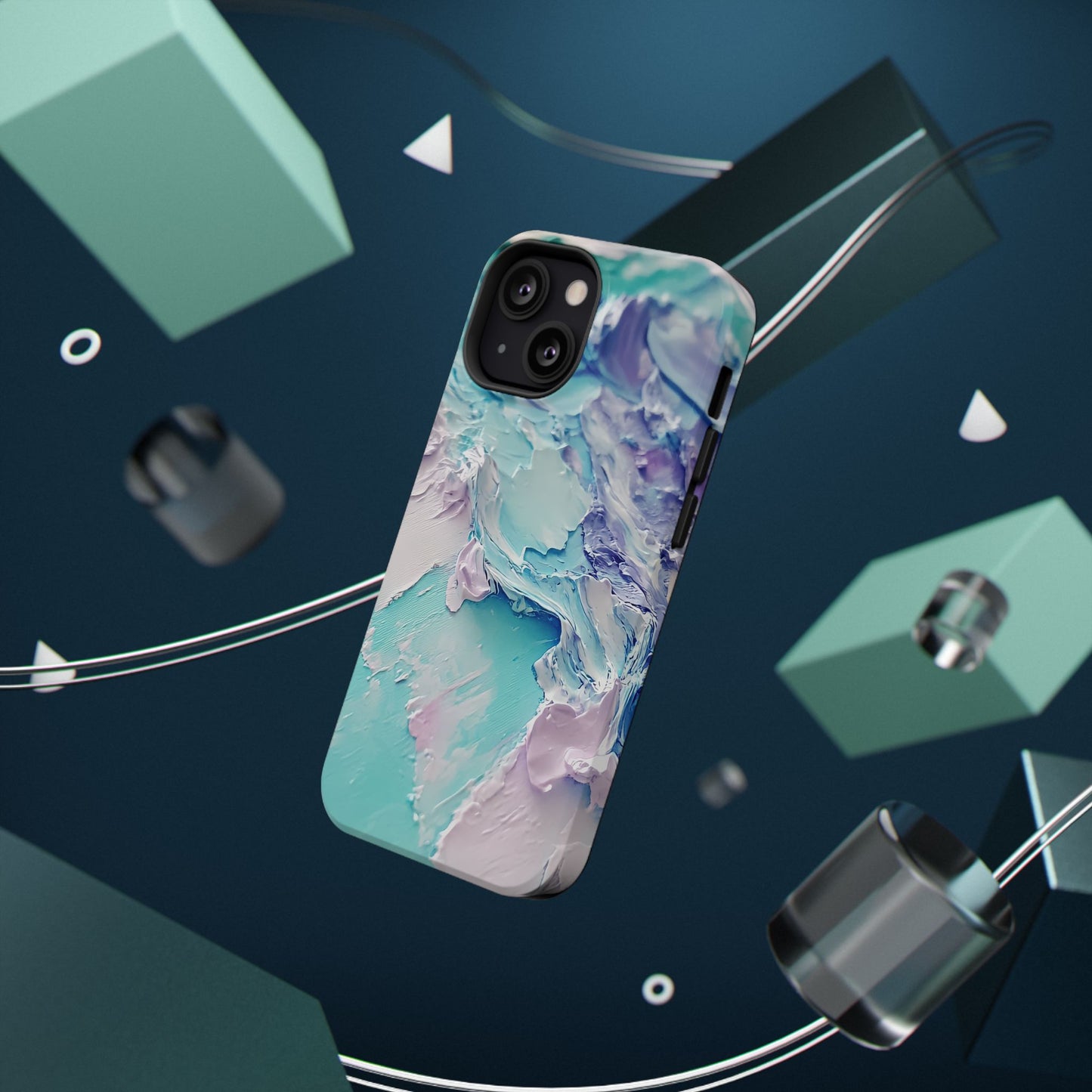 Aqua Abstract Impact-Resistant Phone Case