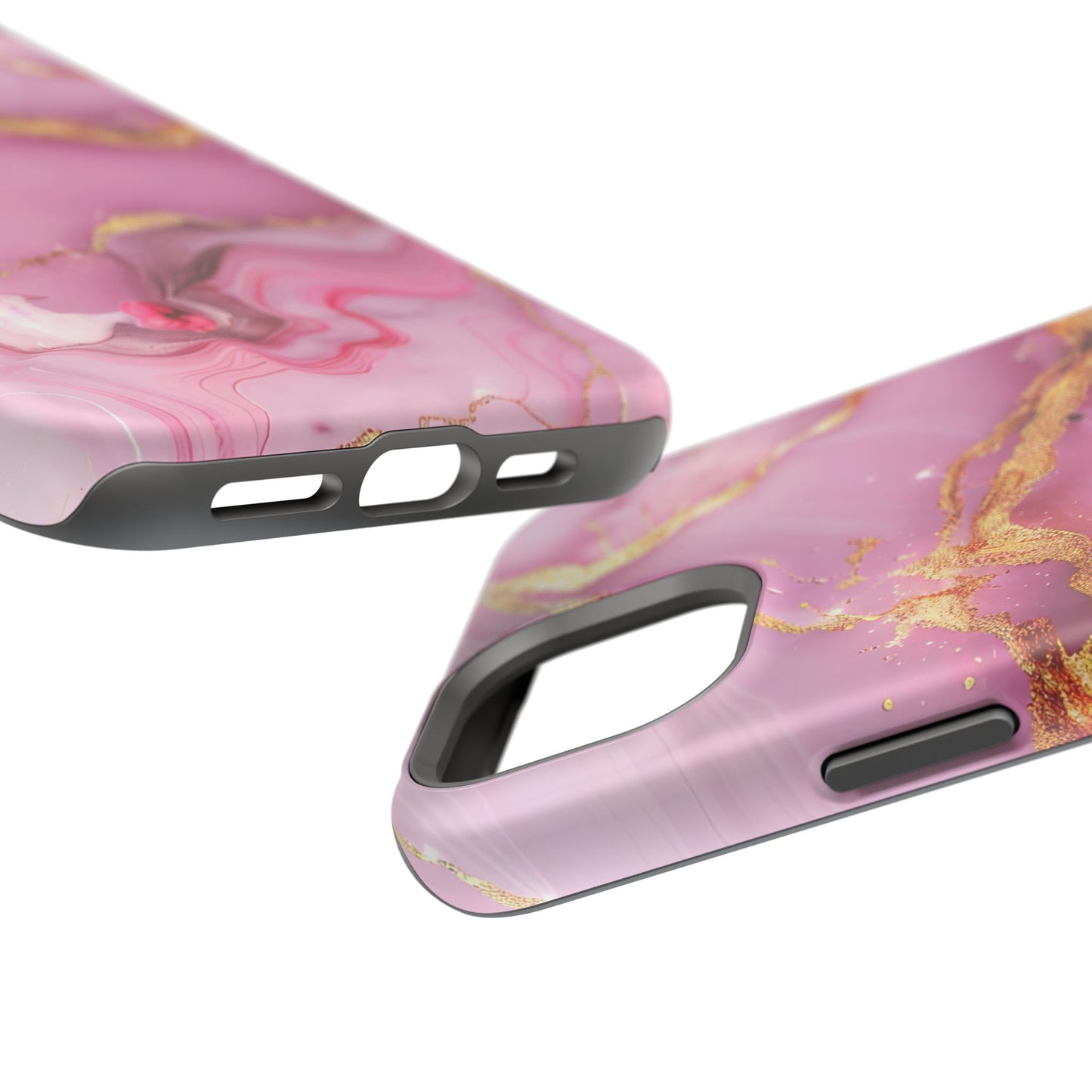 Elegant Marble Phone Case - Pink & Gold