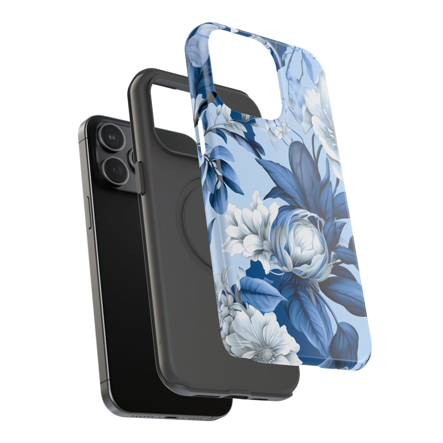 Elegant Blue Floral Phone Case