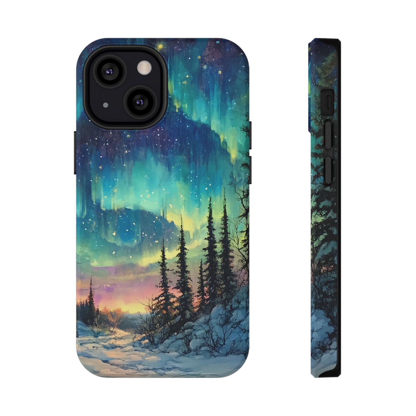 Aurora Borealis Impact-Resistant Phone Case - Durable Protection with Stunning Northern Lights Design