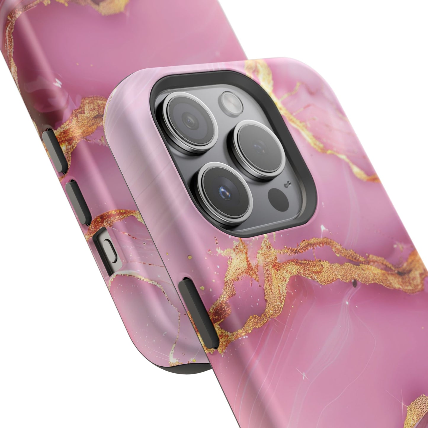 Elegant Marble Phone Case - Pink & Gold