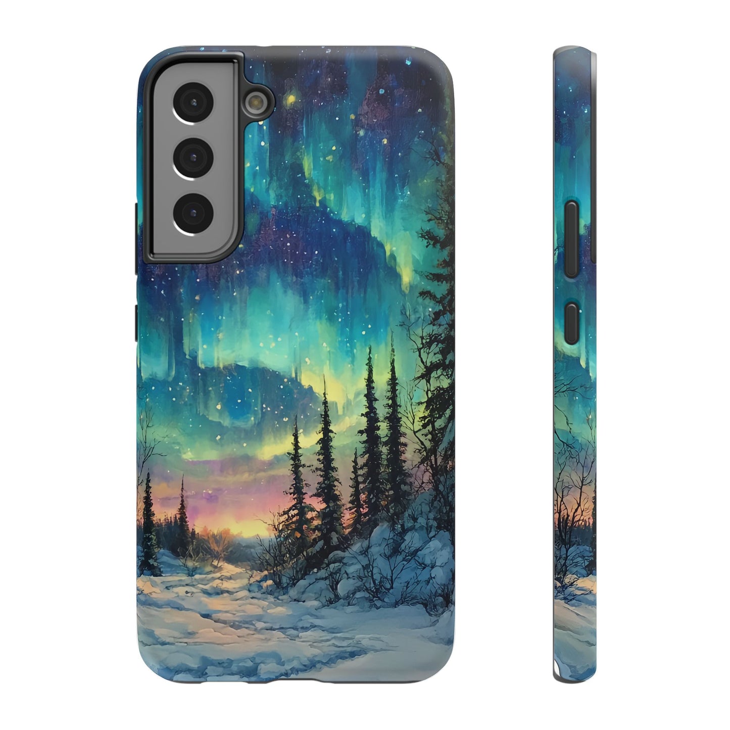 Aurora Borealis Impact-Resistant Phone Case - Durable Protection with Stunning Northern Lights Design