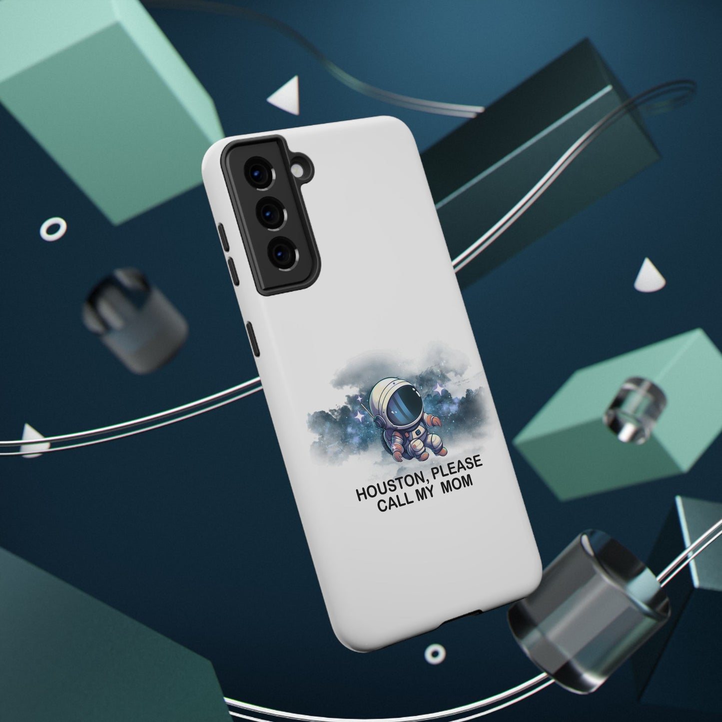 Astronaut Phone Case - "Houston, Please Call My Mom" Impact-Resistant Cover for Space Lovers