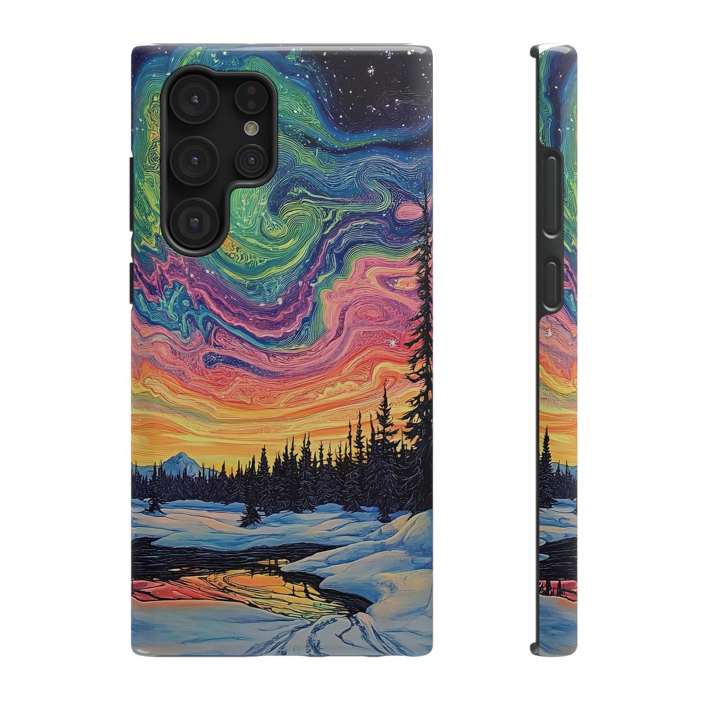 Nature-Inspired Impact-Resistant Phone Case - Vibrant Galaxy Sky Design