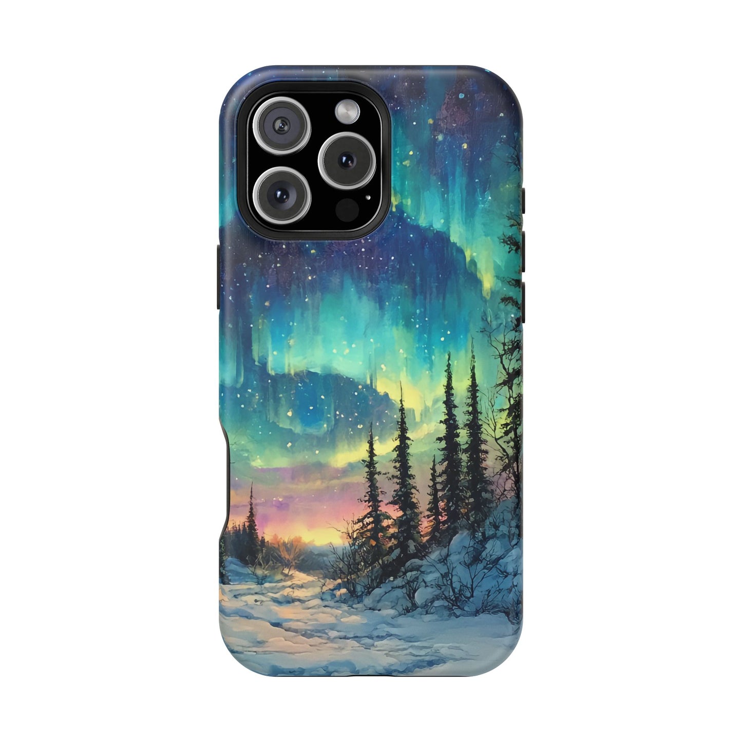 Aurora Borealis Impact-Resistant Phone Case - Durable Protection with Stunning Northern Lights Design
