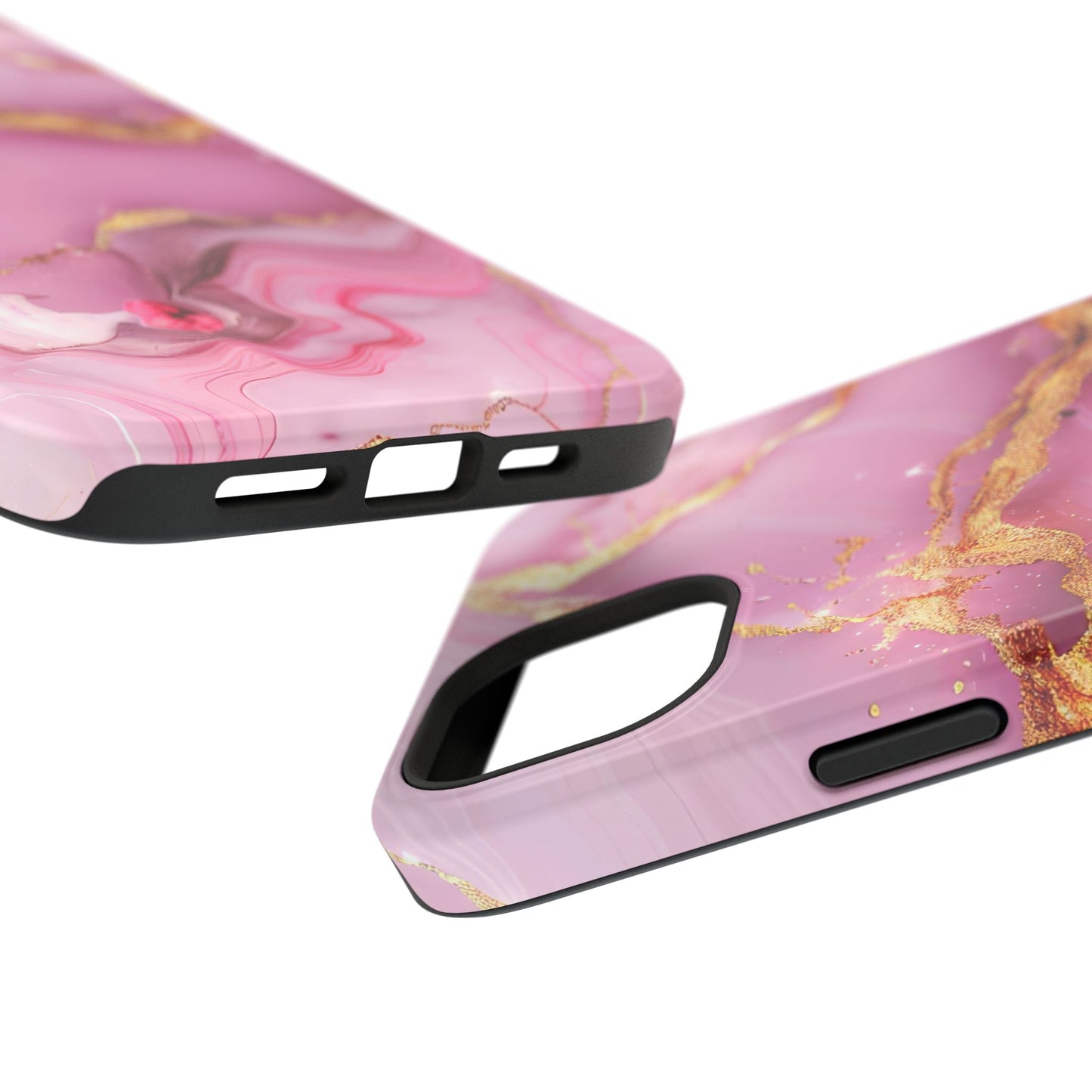 Elegant Marble Phone Case - Pink & Gold