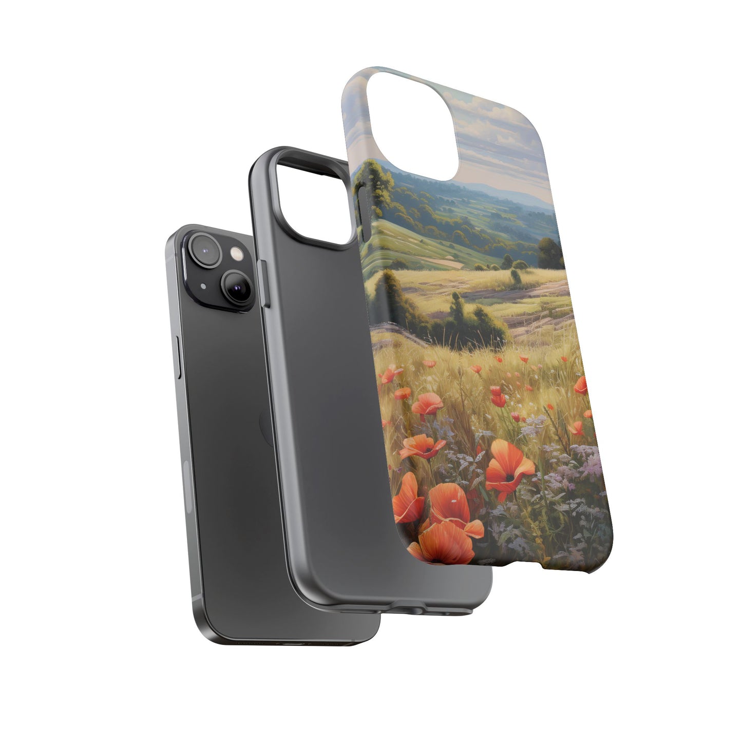 Phone Case with Beautiful Poppy Field Design