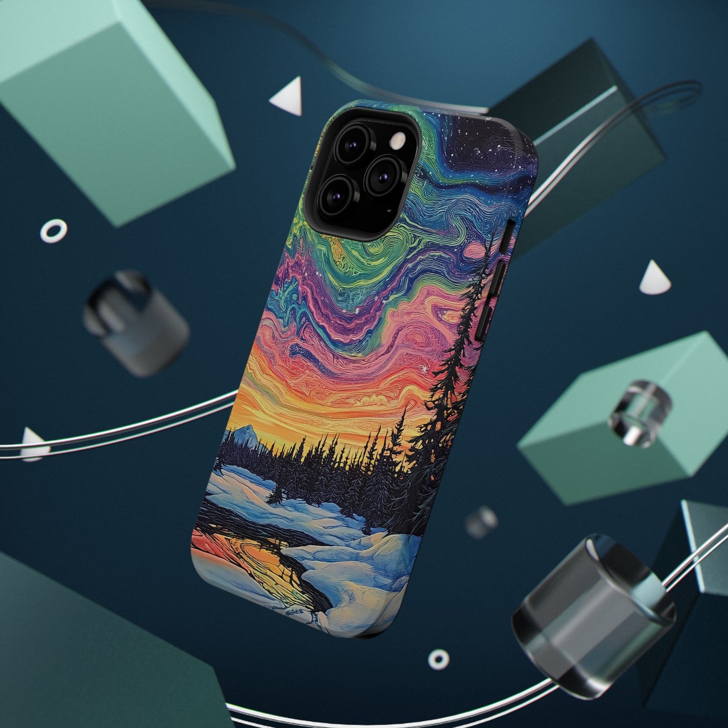 Nature-Inspired Impact-Resistant Phone Case - Vibrant Galaxy Sky Design