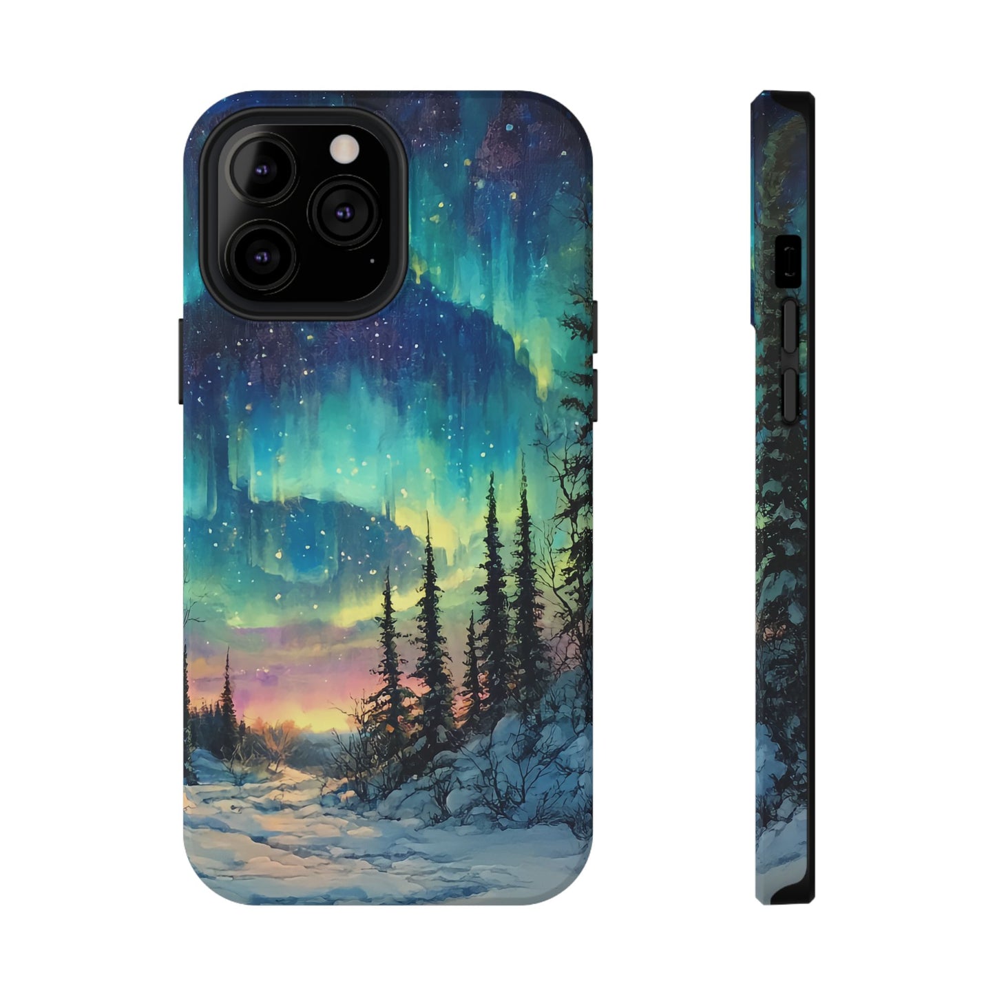 Aurora Borealis Impact-Resistant Phone Case - Durable Protection with Stunning Northern Lights Design