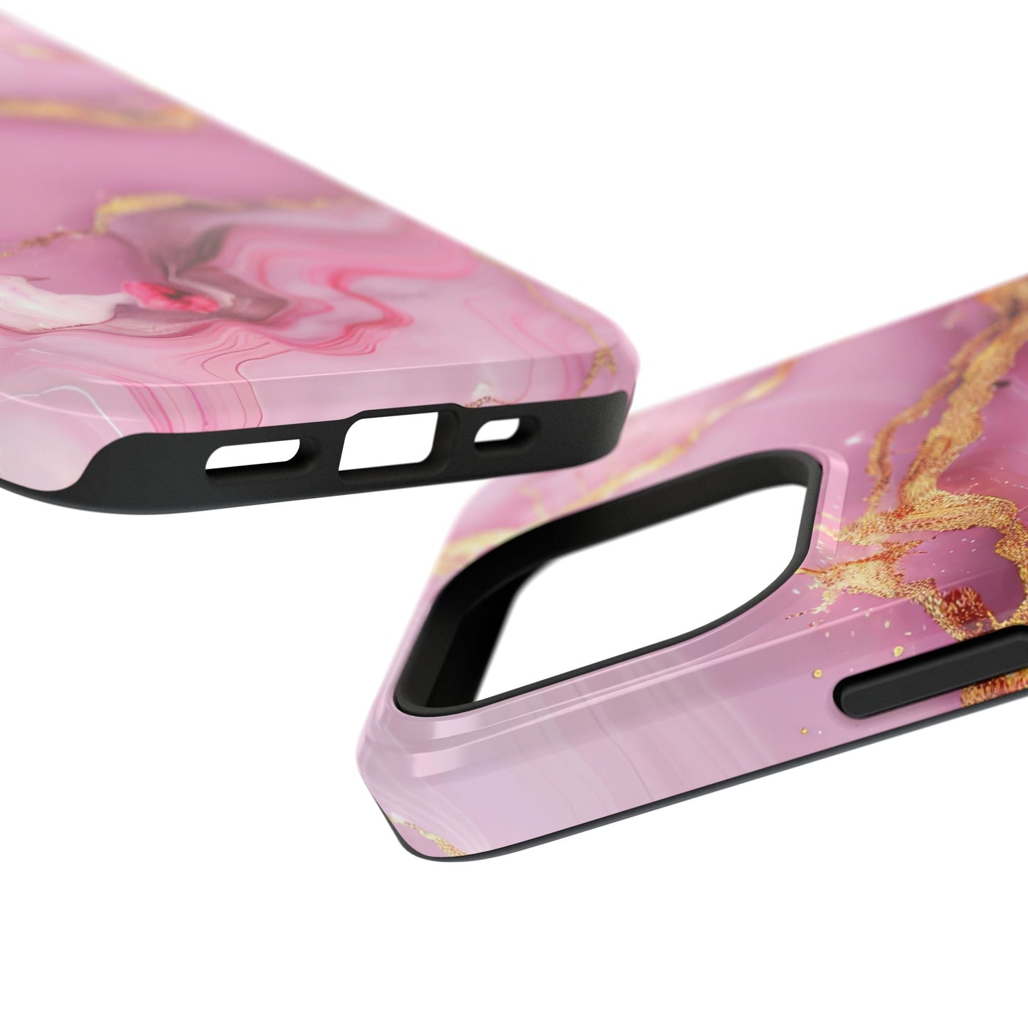 Elegant Marble Phone Case - Pink & Gold