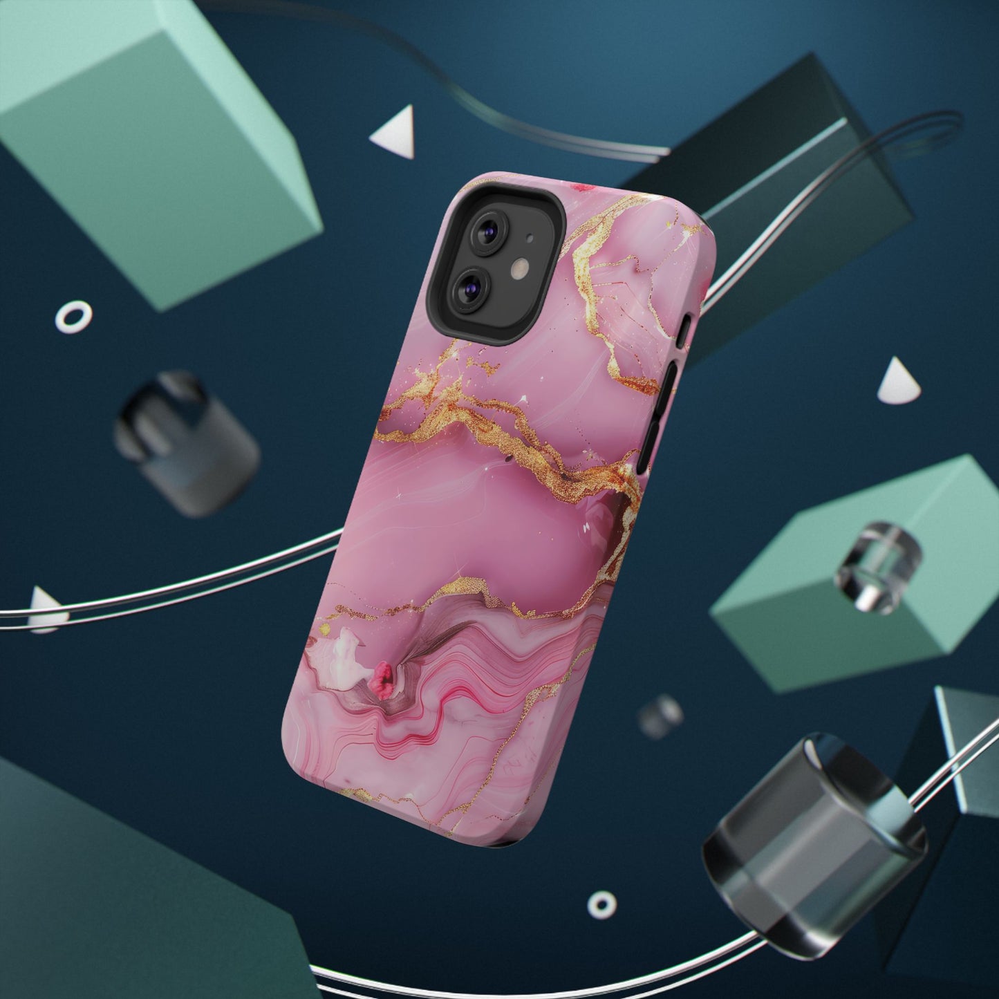 Elegant Marble Phone Case - Pink & Gold