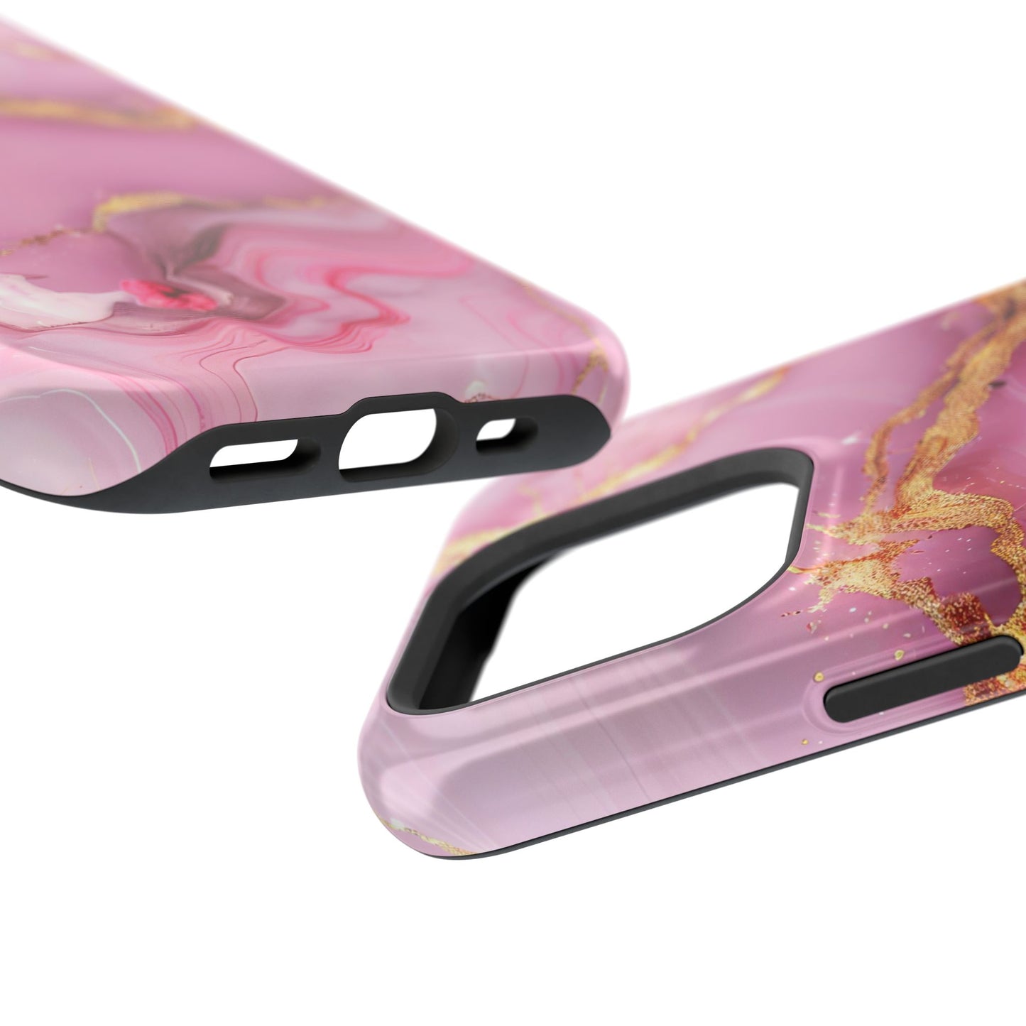 Elegant Marble Phone Case - Pink & Gold