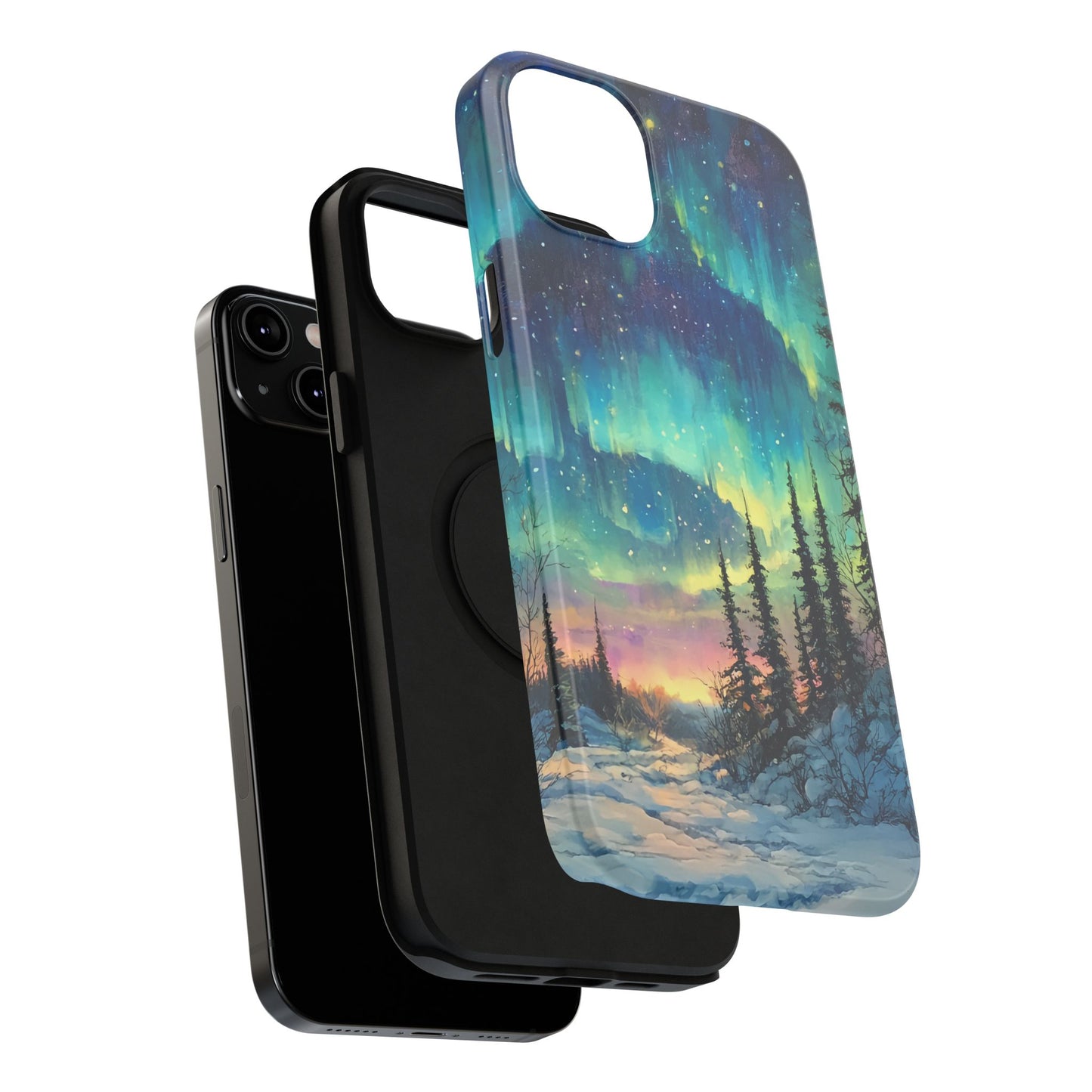 Aurora Borealis Impact-Resistant Phone Case - Durable Protection with Stunning Northern Lights Design