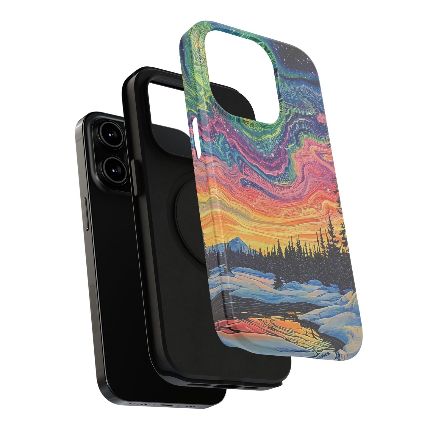 Nature-Inspired Impact-Resistant Phone Case - Vibrant Galaxy Sky Design