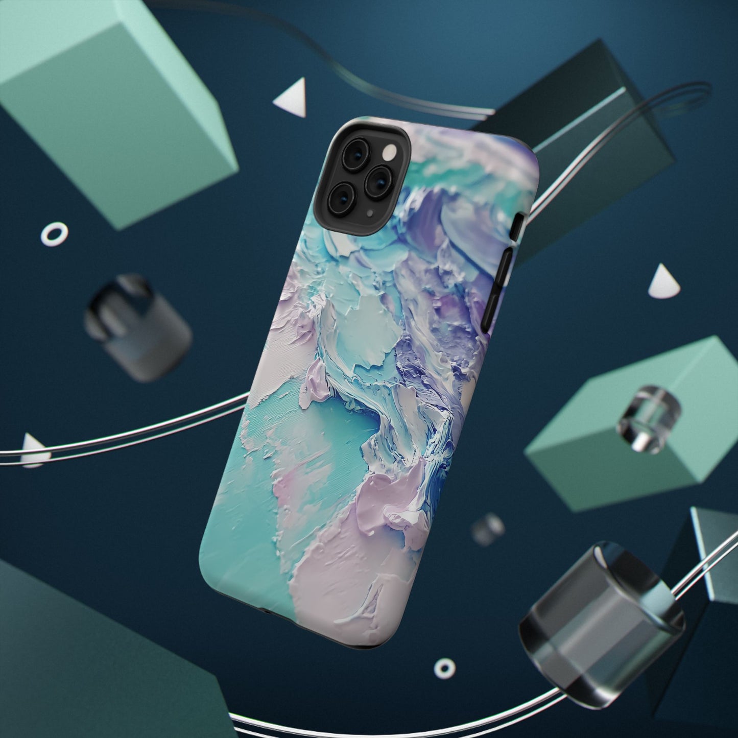 Aqua Abstract Impact-Resistant Phone Case