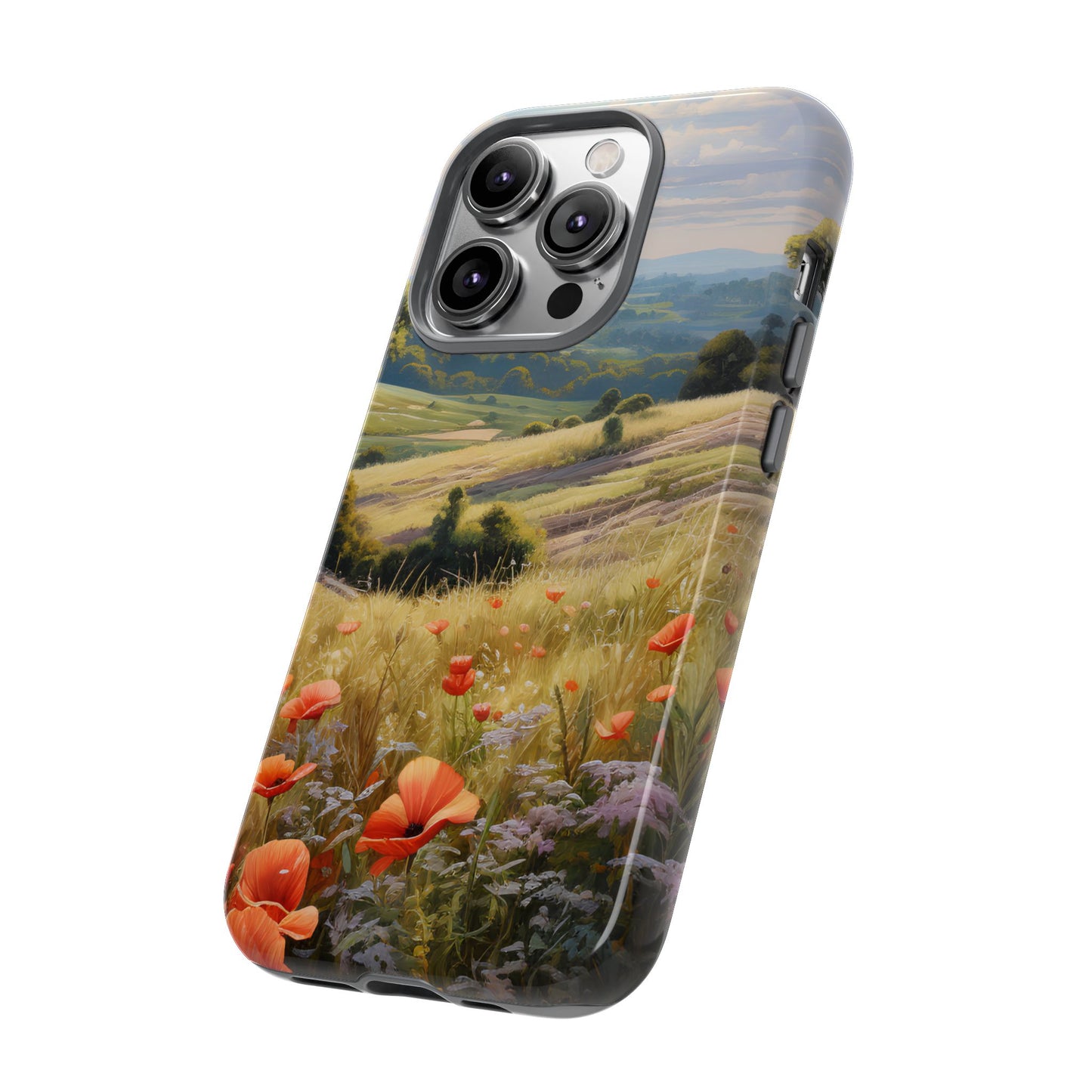 Phone Case with Beautiful Poppy Field Design