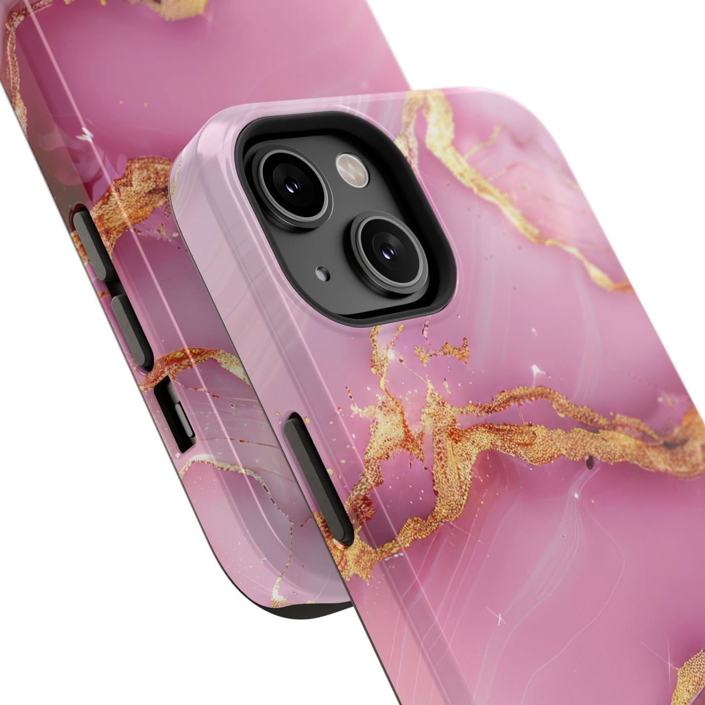 Elegant Marble Phone Case - Pink & Gold