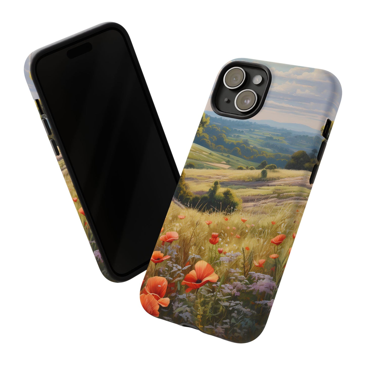 Phone Case with Beautiful Poppy Field Design