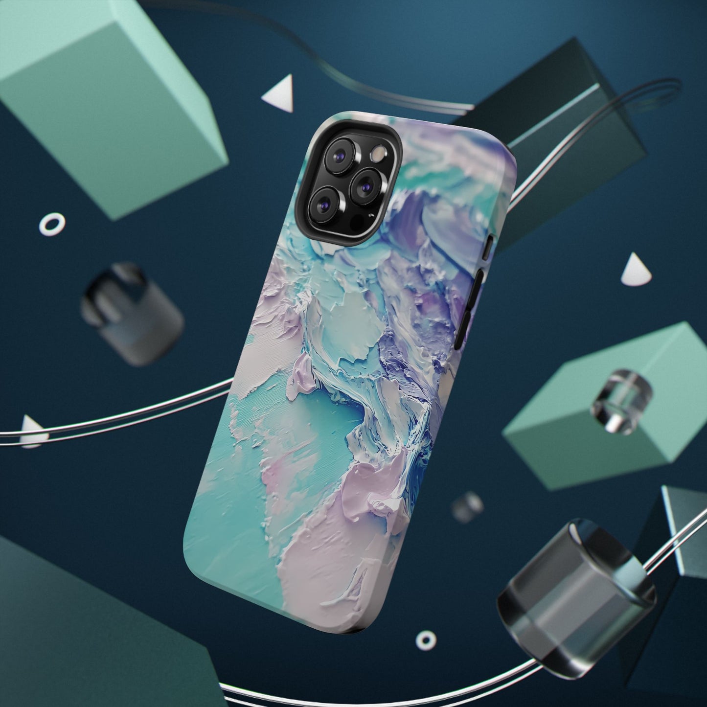 Aqua Abstract Impact-Resistant Phone Case