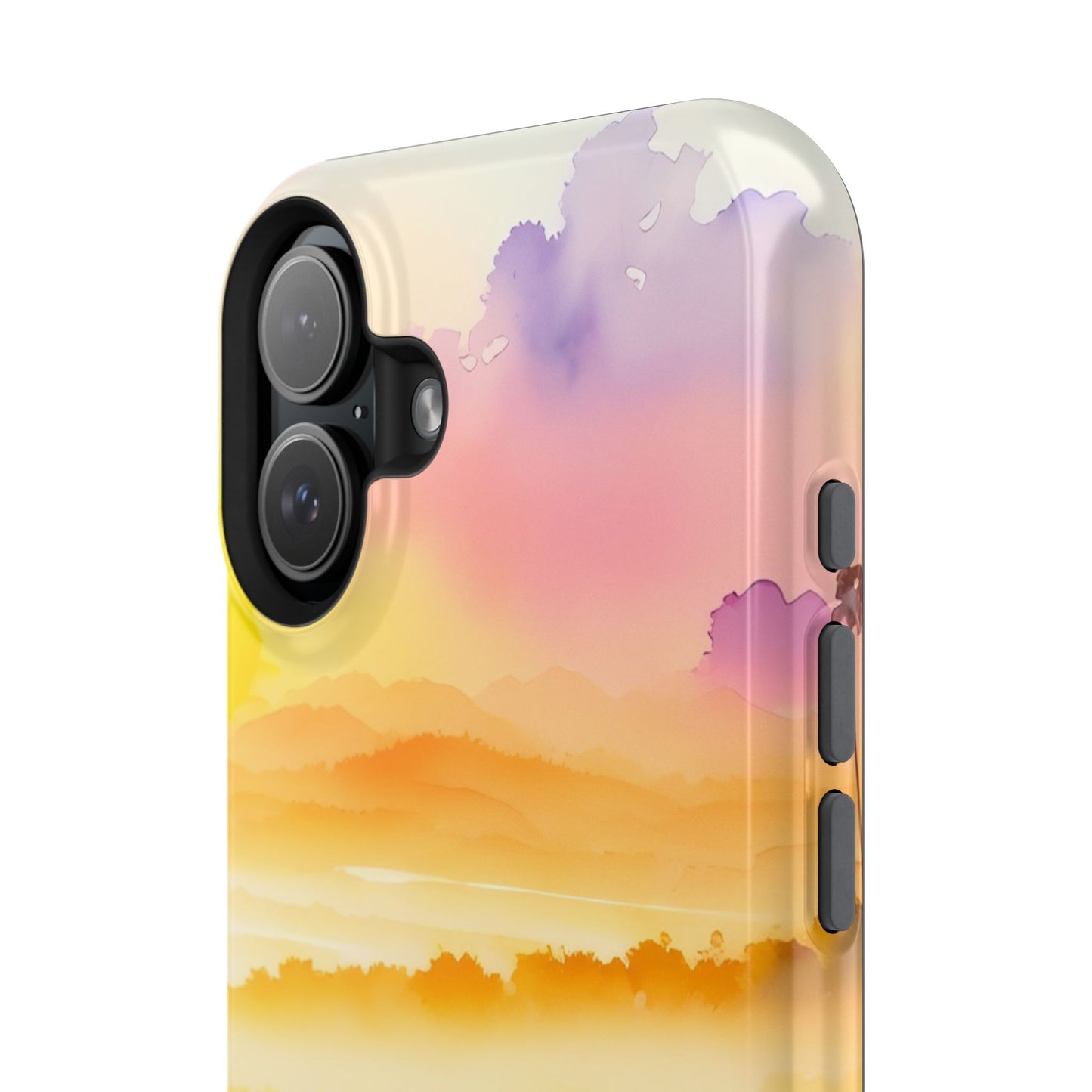 Scenic Landscape IPhone Case - Floral Sunset Design