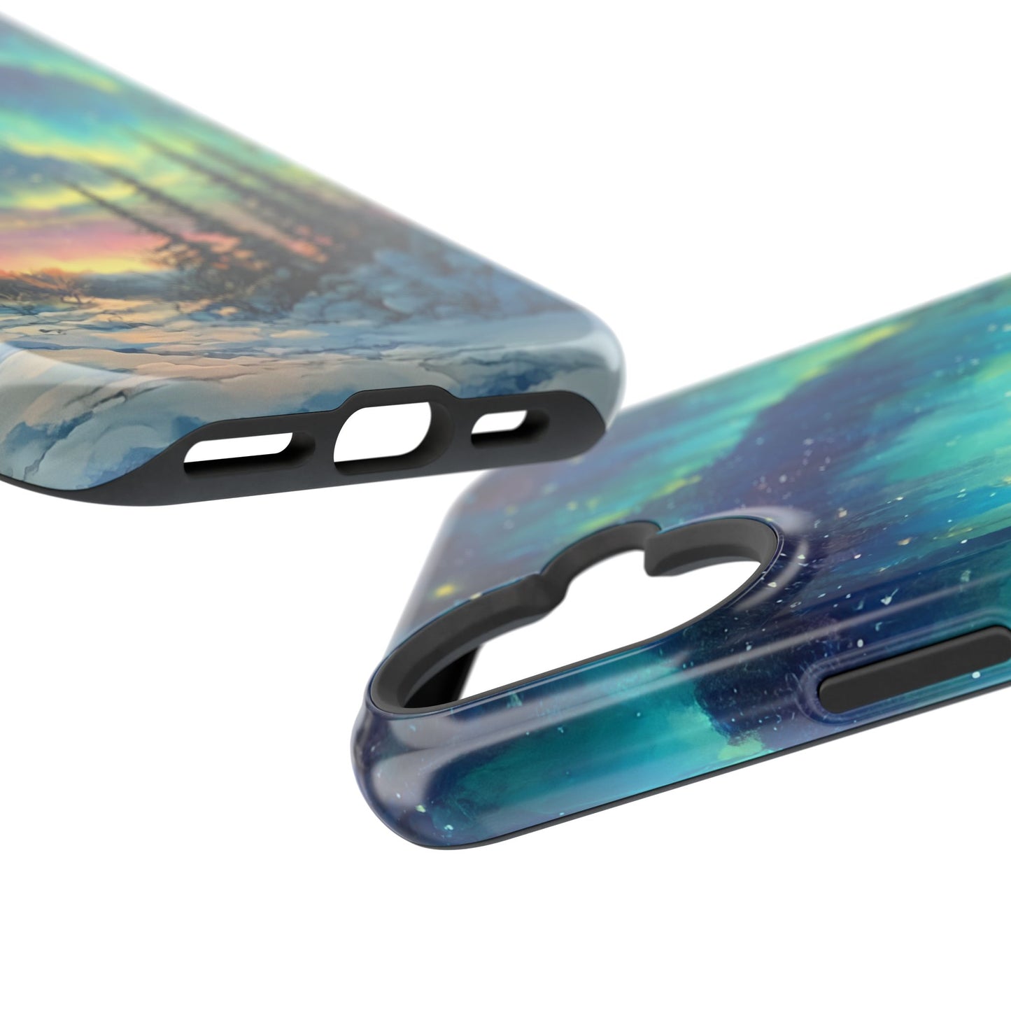 Aurora Borealis Impact-Resistant Phone Case - Durable Protection with Stunning Northern Lights Design
