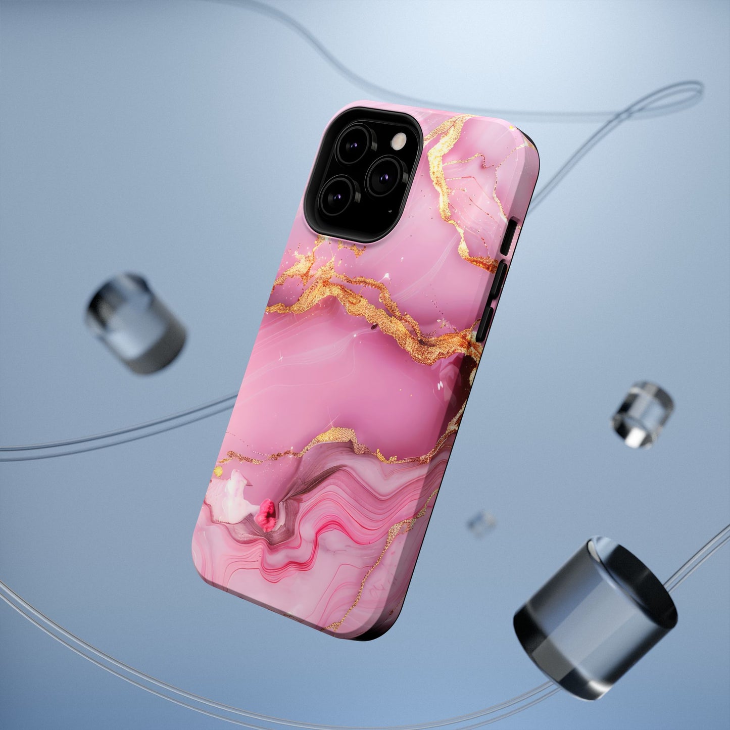 Elegant Marble Phone Case - Pink & Gold