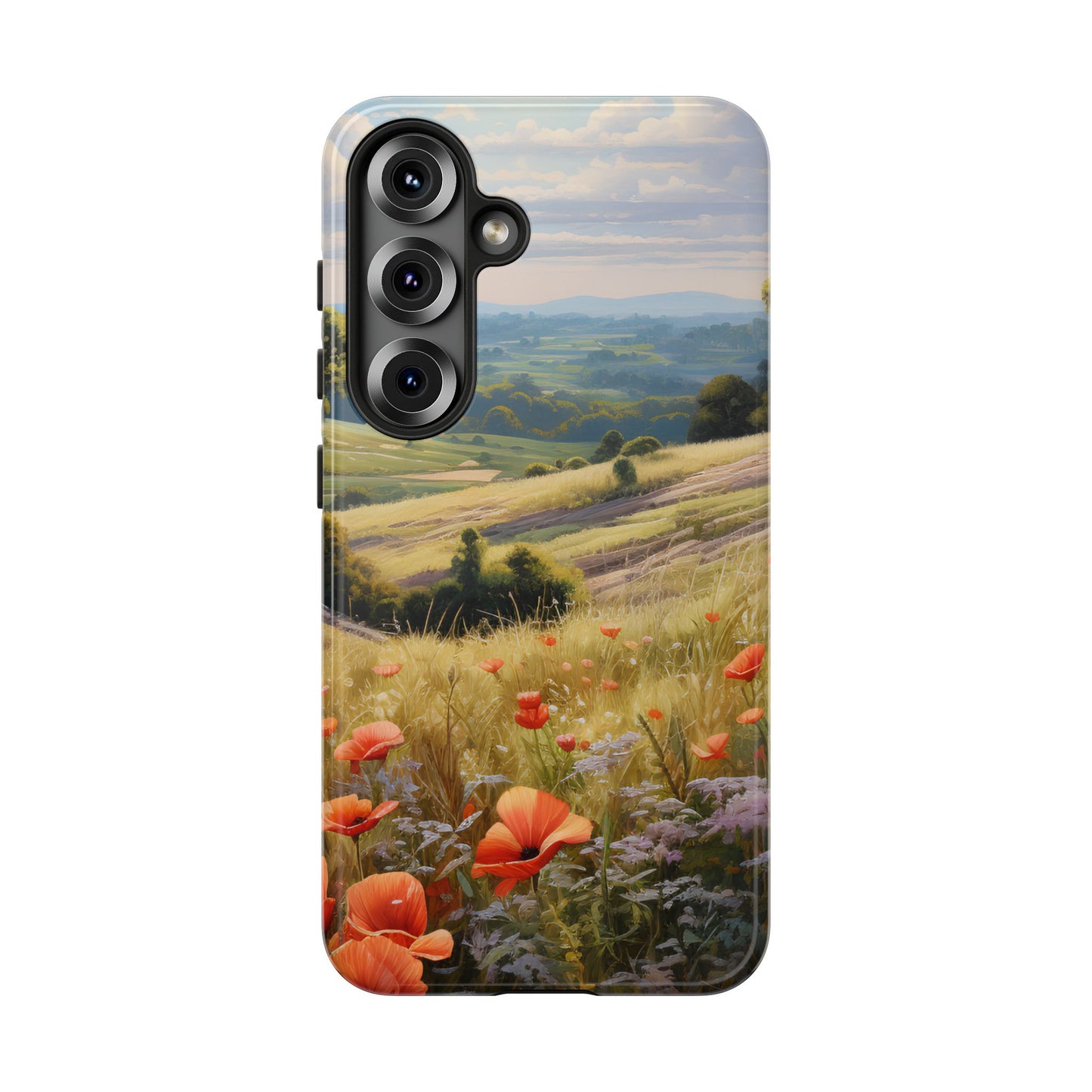 Phone Case with Beautiful Poppy Field Design
