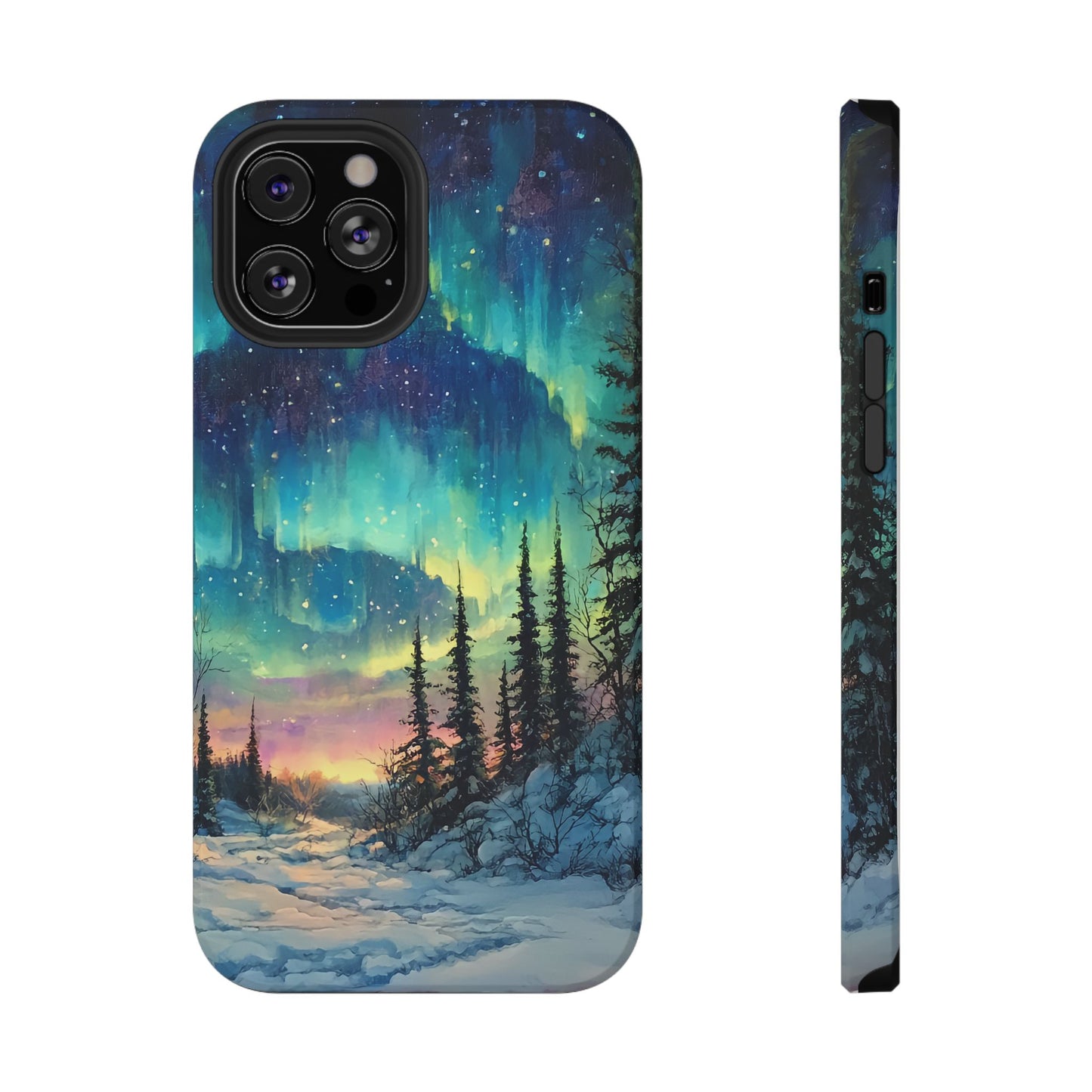 Aurora Borealis Impact-Resistant Phone Case - Durable Protection with Stunning Northern Lights Design