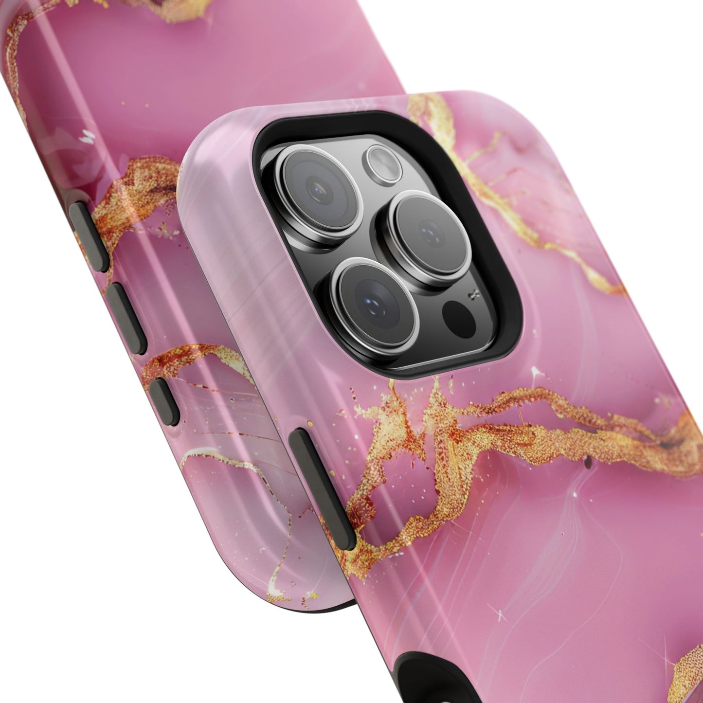 Elegant Marble Phone Case - Pink & Gold