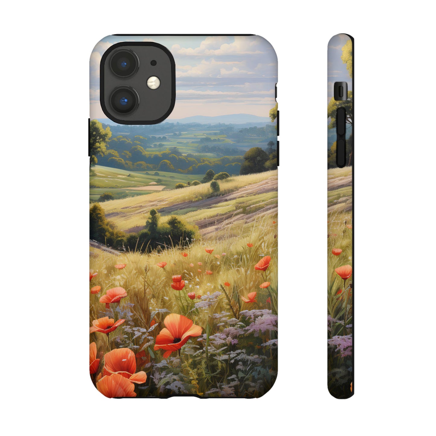 Phone Case with Beautiful Poppy Field Design