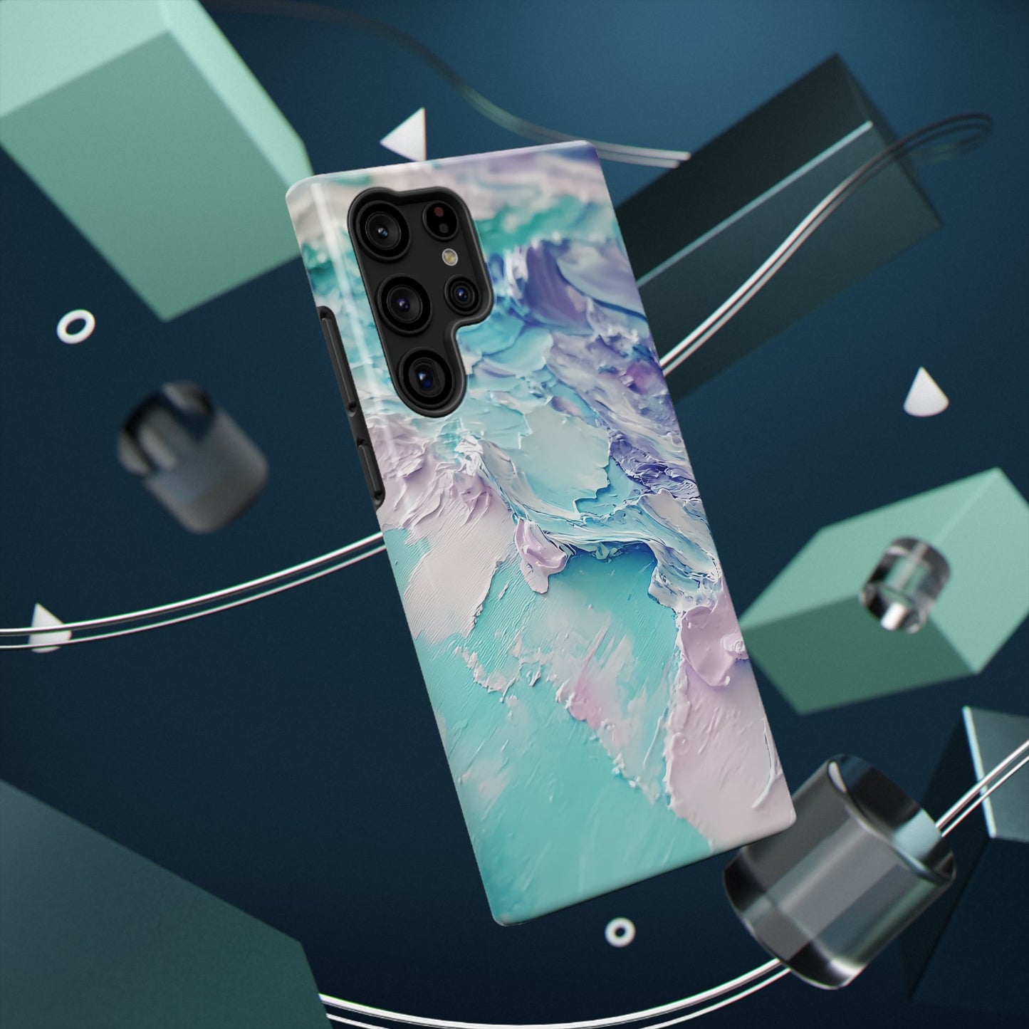 Aqua Abstract Impact-Resistant Phone Case