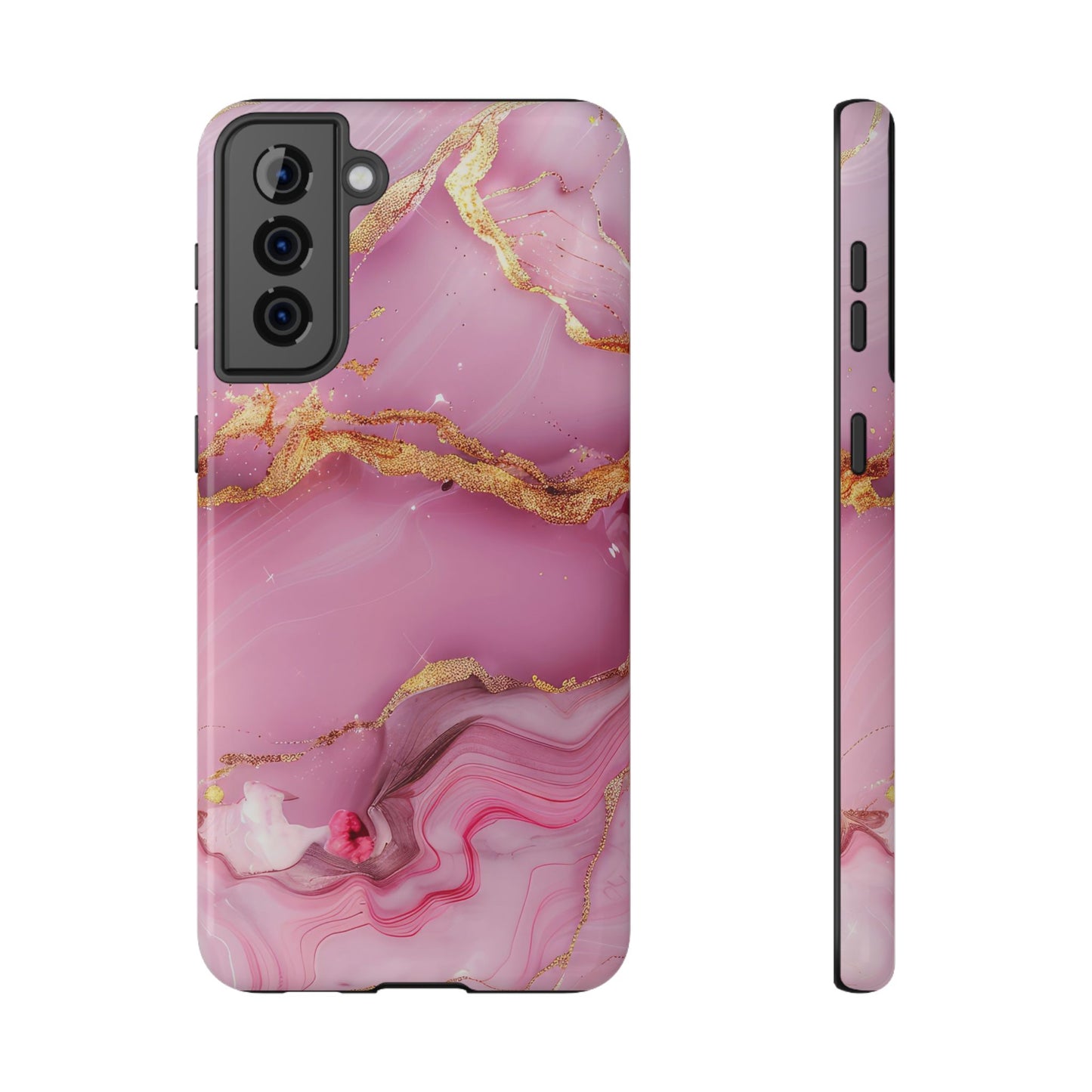 Elegant Marble Phone Case - Pink & Gold