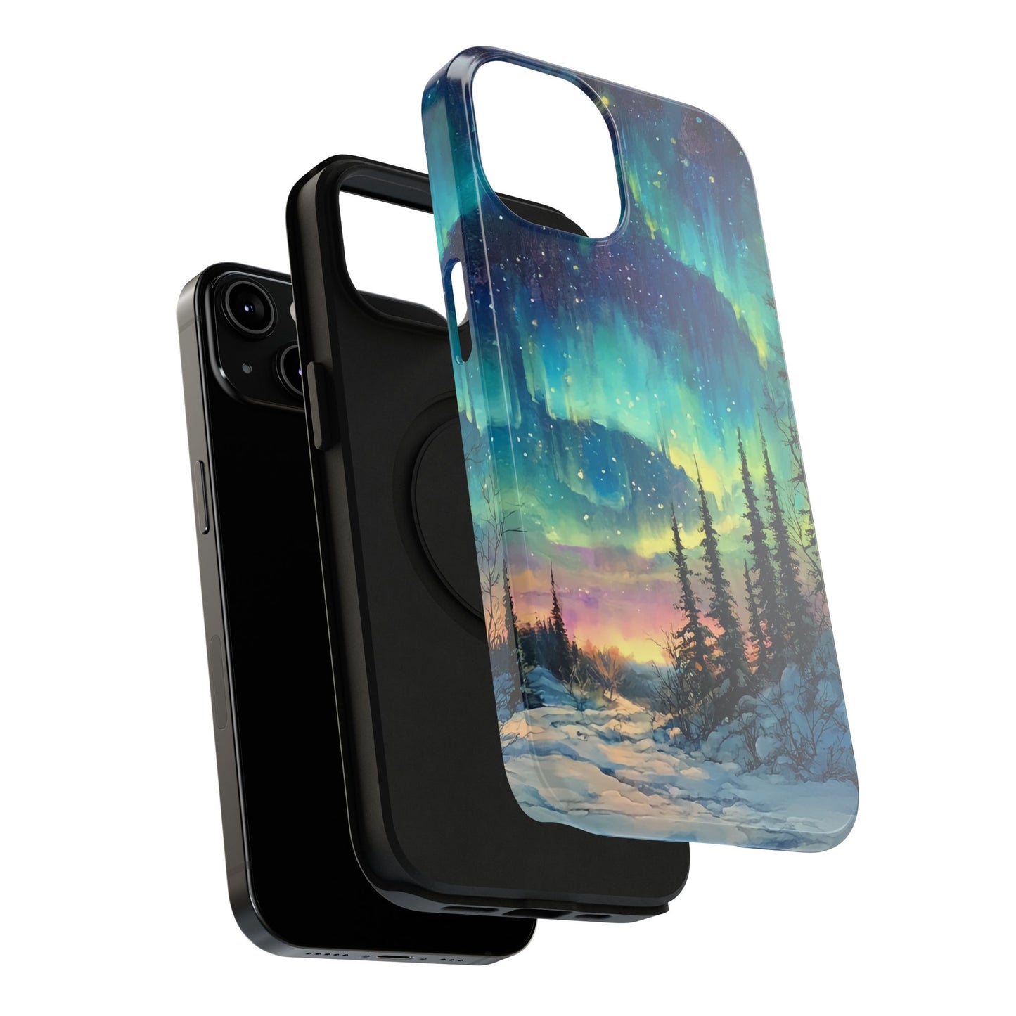 Aurora Borealis Impact-Resistant Phone Case - Durable Protection with Stunning Northern Lights Design