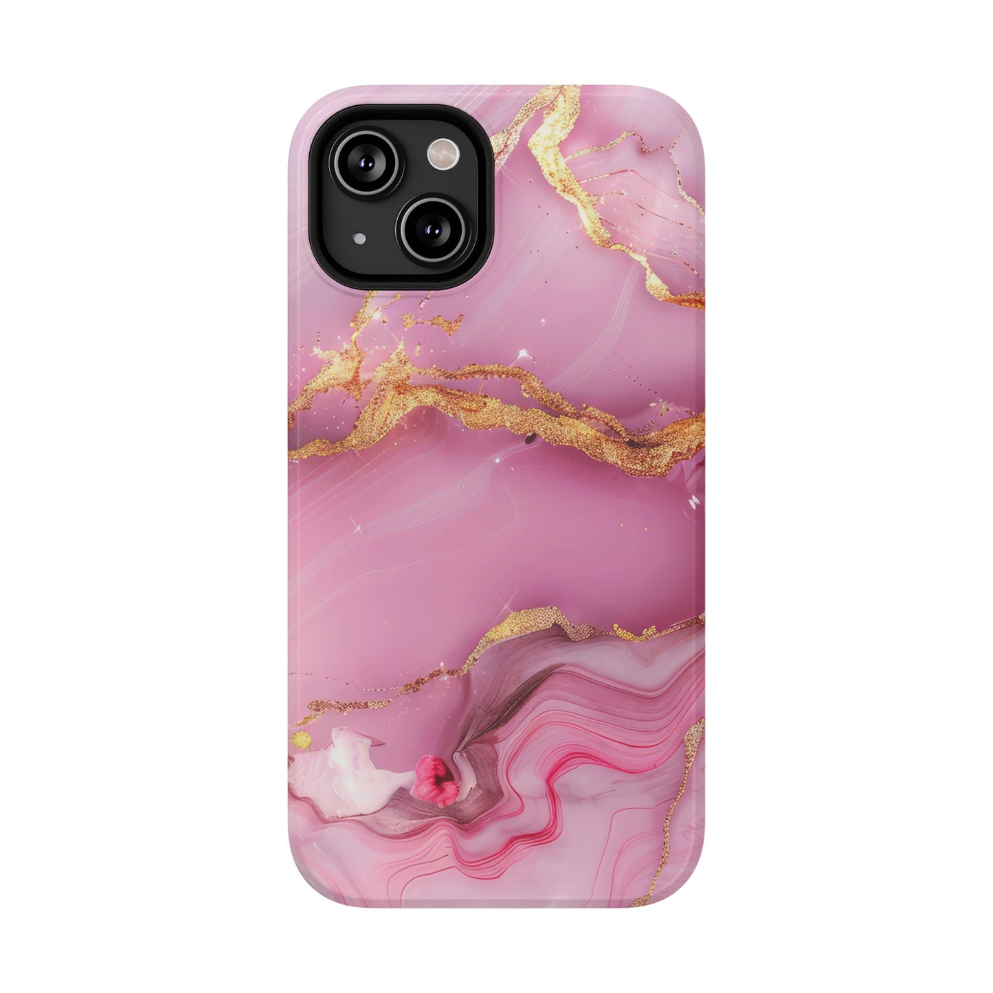Elegant Marble Phone Case - Pink & Gold