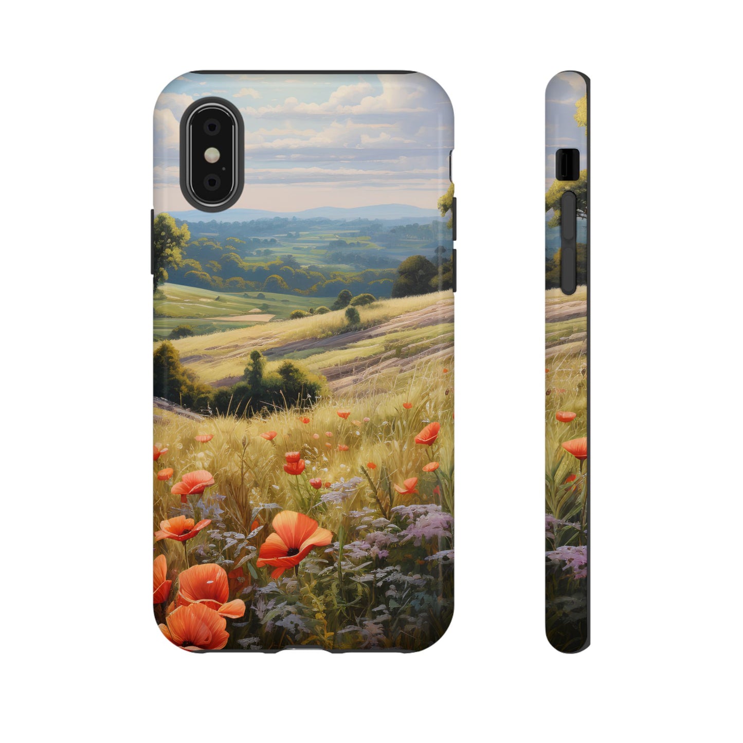 Phone Case with Beautiful Poppy Field Design