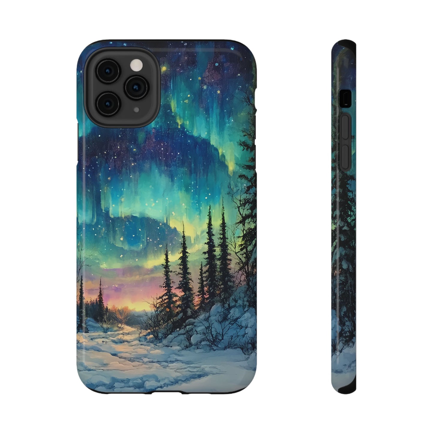 Aurora Borealis Impact-Resistant Phone Case - Durable Protection with Stunning Northern Lights Design