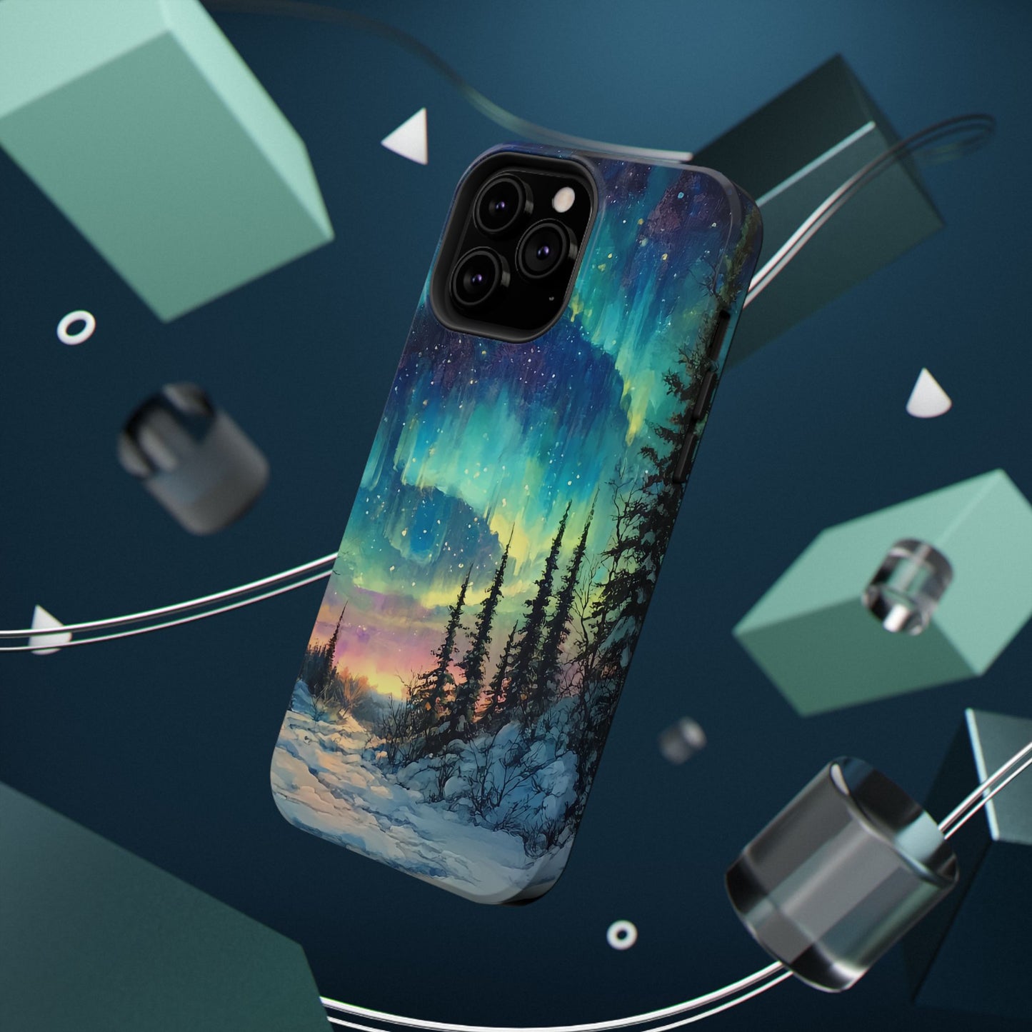 Aurora Borealis Impact-Resistant Phone Case - Durable Protection with Stunning Northern Lights Design