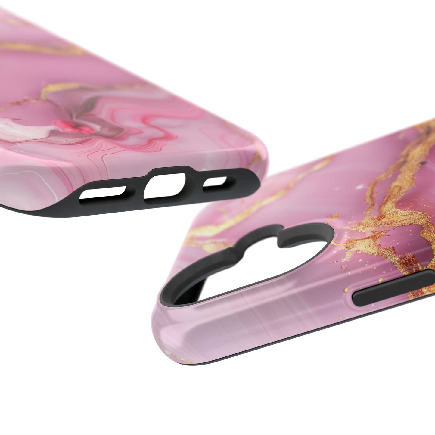 Elegant Marble Phone Case - Pink & Gold