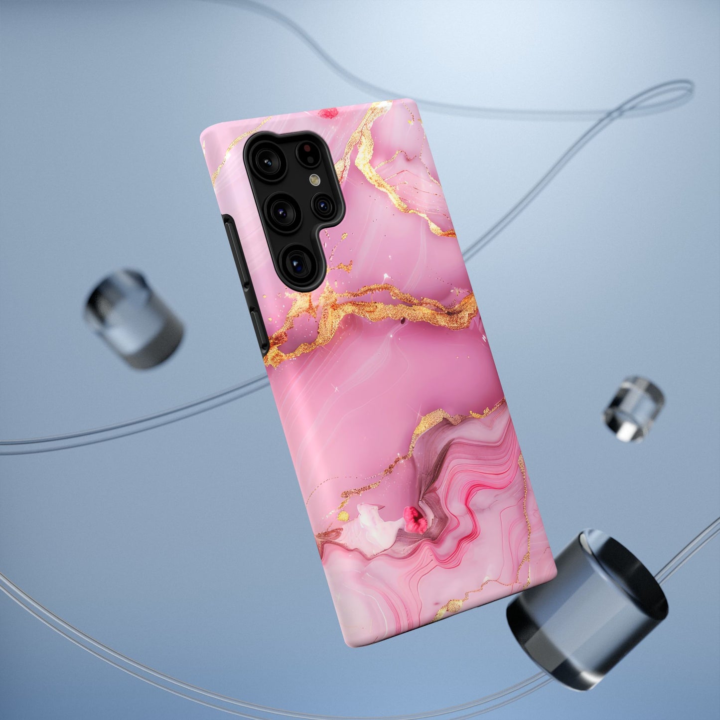 Elegant Marble Phone Case - Pink & Gold