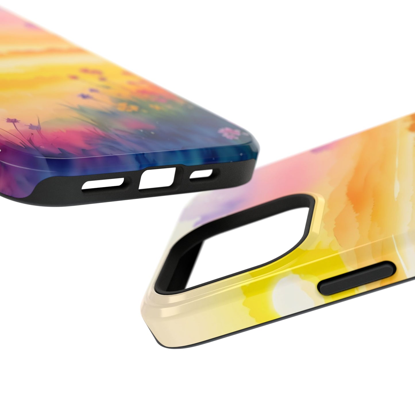 Scenic Landscape IPhone Case - Floral Sunset Design