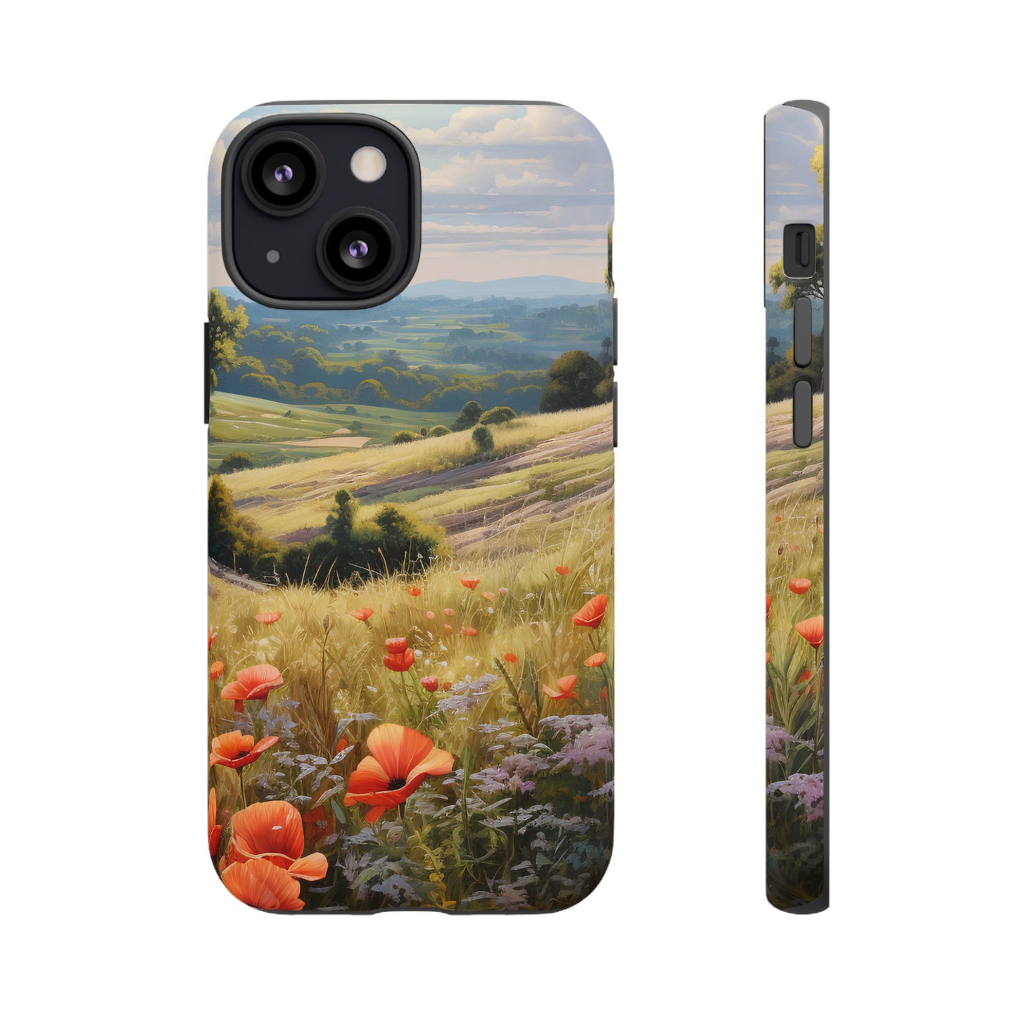 Phone Case with Beautiful Poppy Field Design