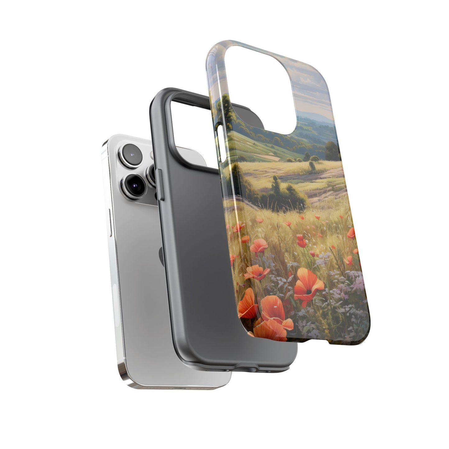 Phone Case with Beautiful Poppy Field Design