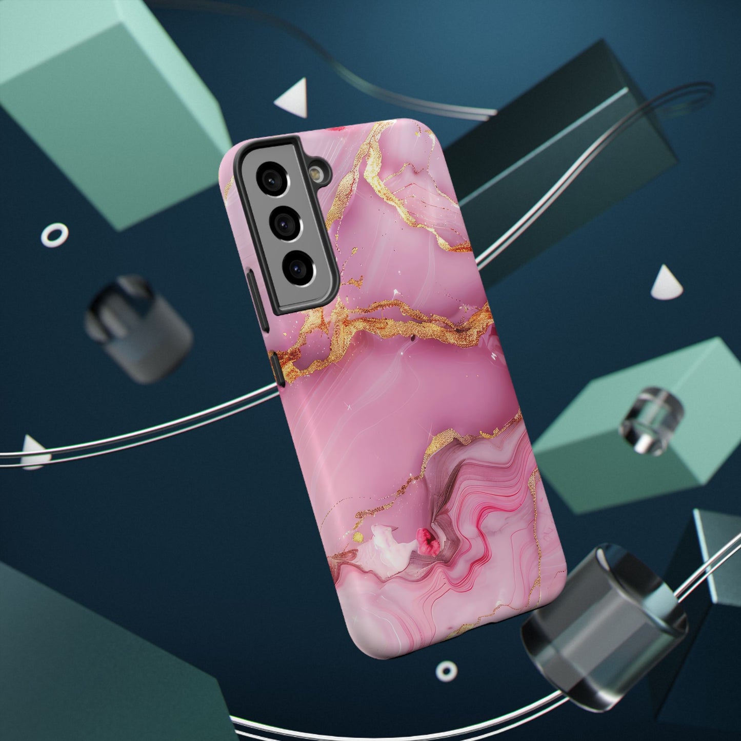 Elegant Marble Phone Case - Pink & Gold