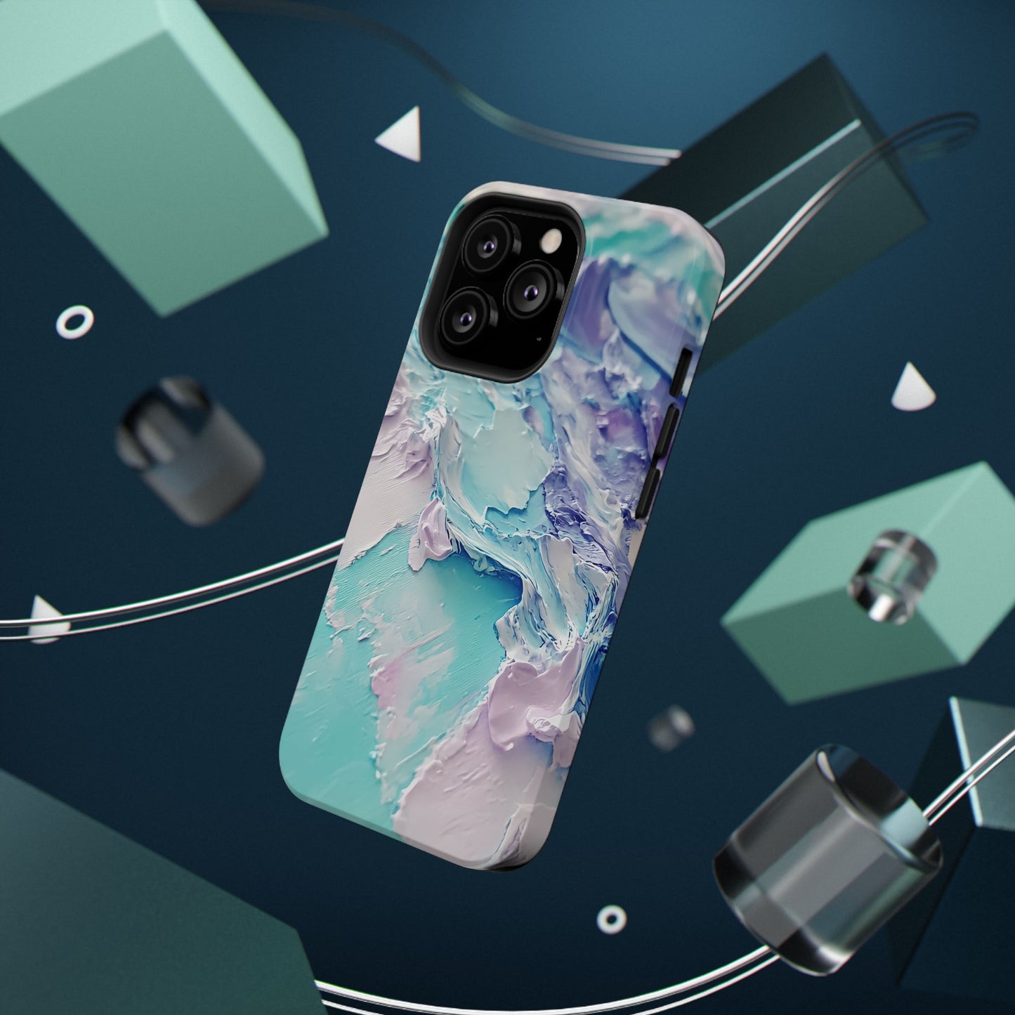 Aqua Abstract Impact-Resistant Phone Case