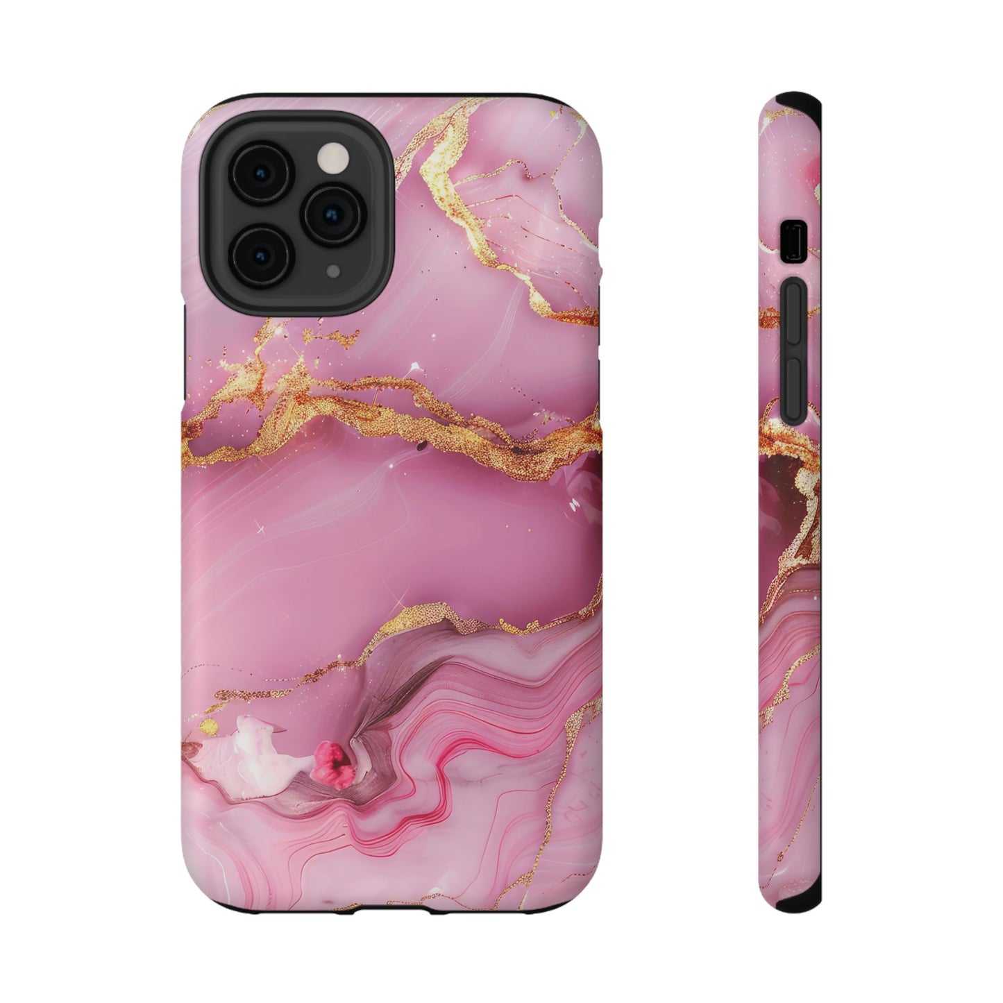 Elegant Marble Phone Case - Pink & Gold